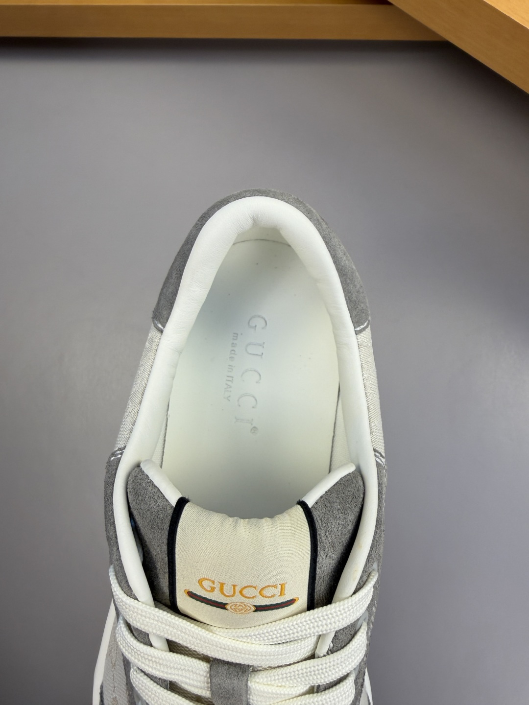 Gucci 復刻灰白GG老花休閒鞋 時尚厚底運動鞋