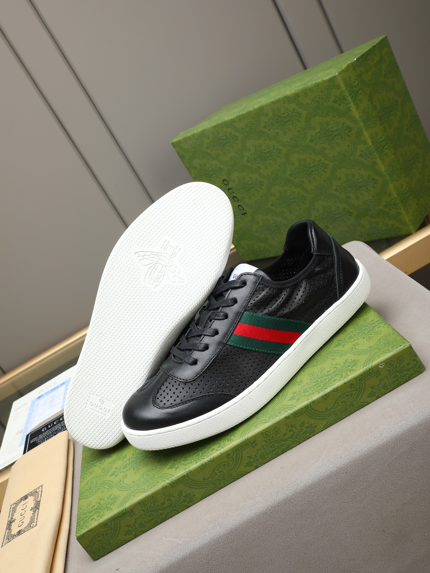 Gucci A貨黑色紅綠織帶休閒鞋 精品百搭運動鞋| 13 Gucci A貨黑色紅綠織帶休閒鞋 精品百搭運動鞋