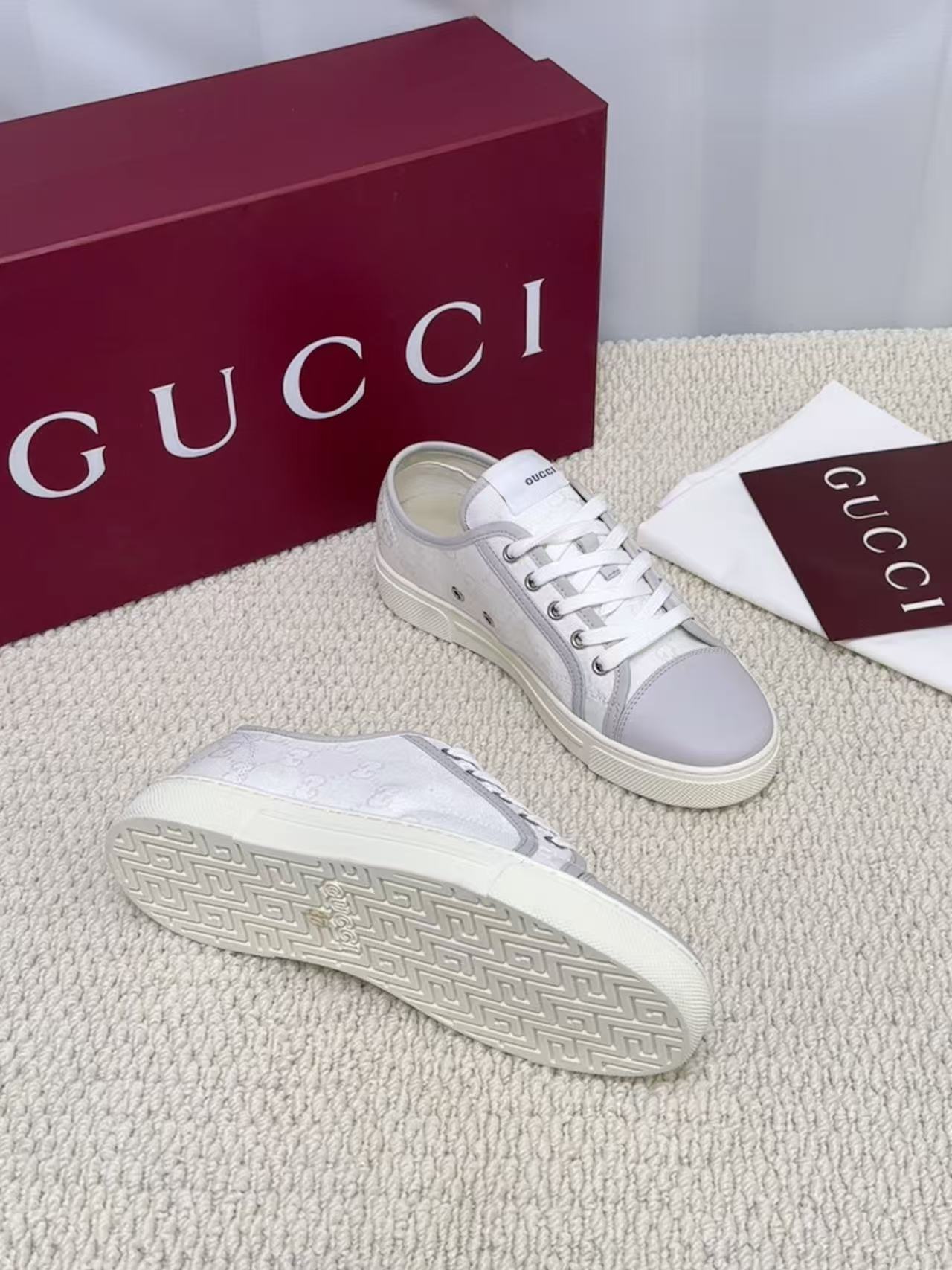 GUCCI 一比一 男款 純白低筒板鞋 極簡清新百搭款| 10 GUCCI 一比一 男款 純白低筒板鞋 極簡清新百搭款