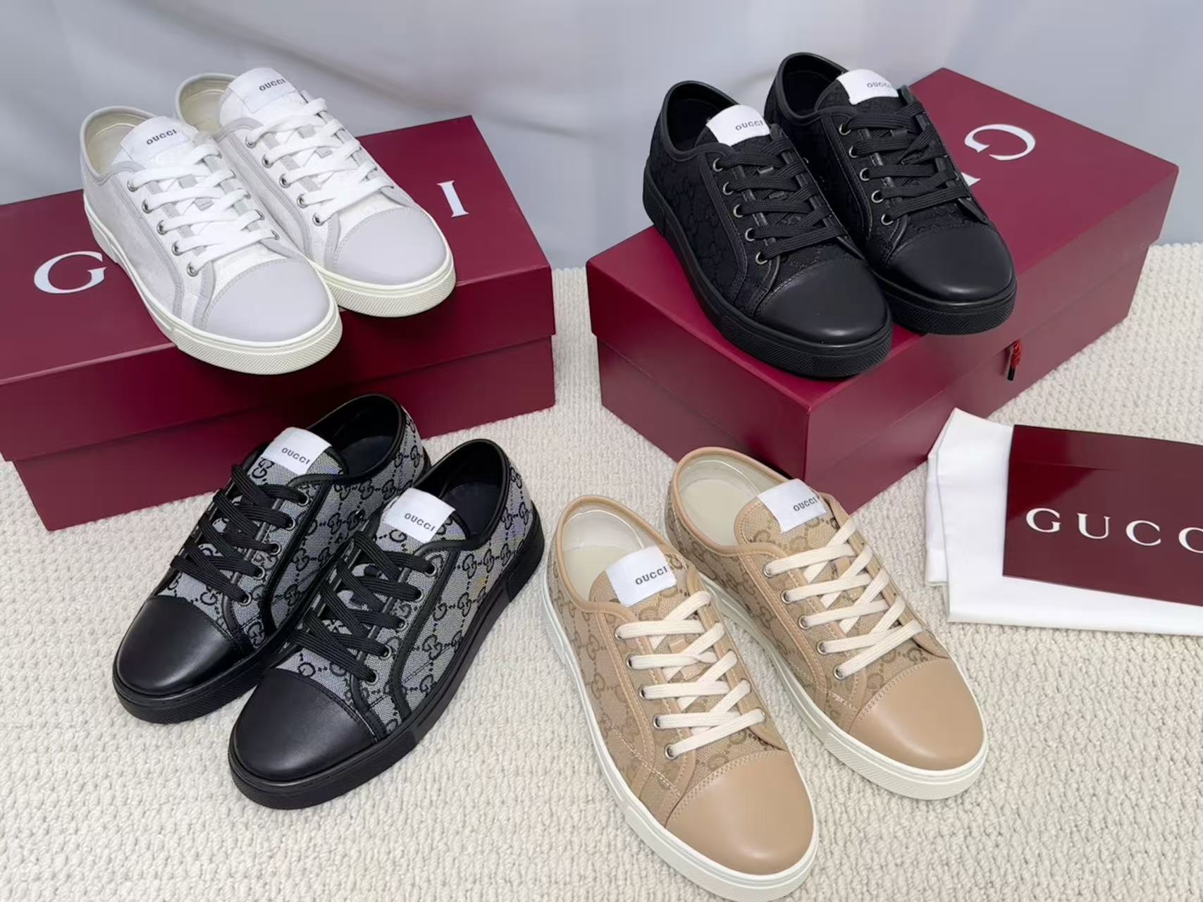 GUCCI 一比一 男款 純白低筒板鞋 極簡清新百搭款| 7 GUCCI 一比一 男款 純白低筒板鞋 極簡清新百搭款