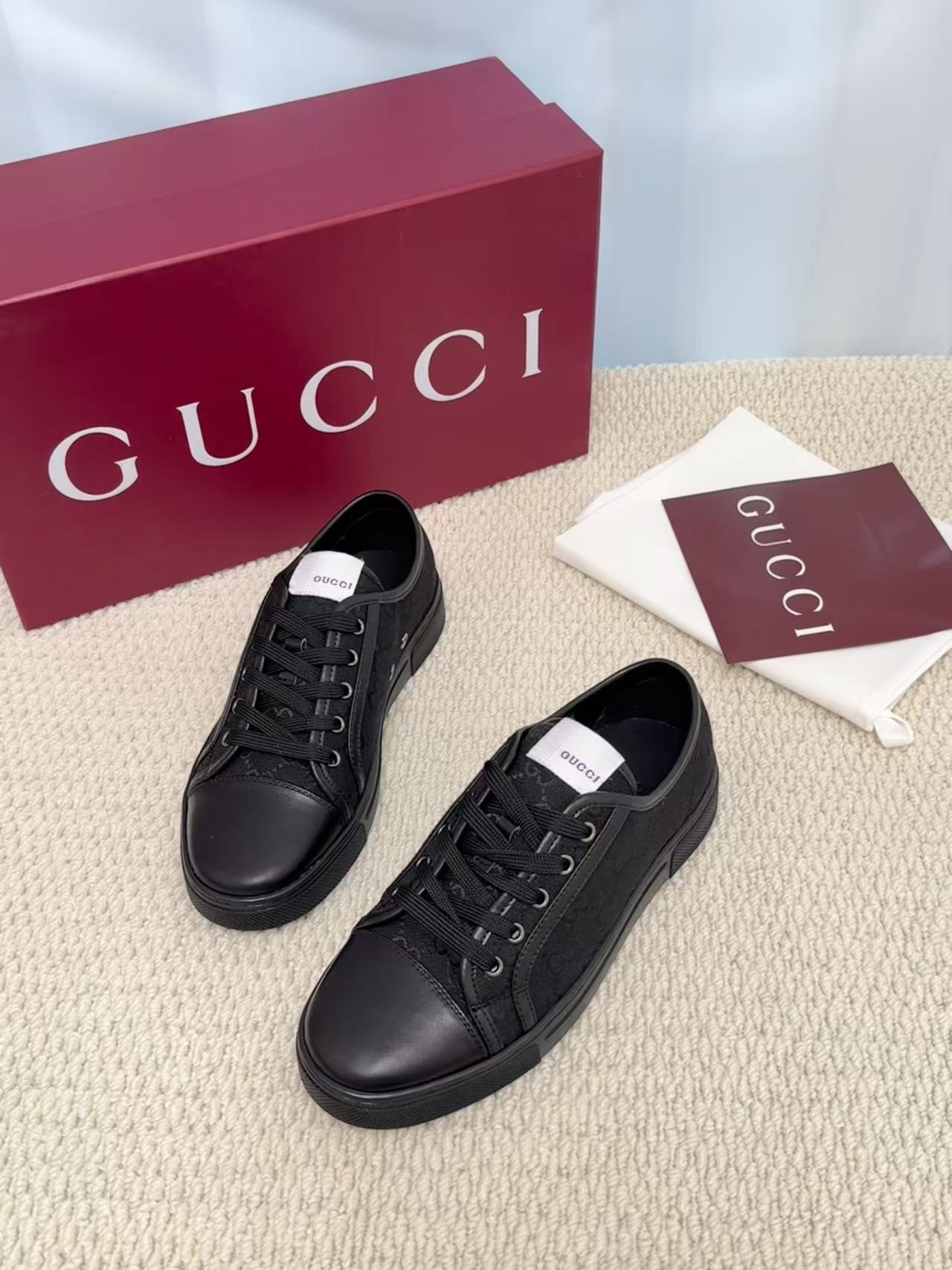 GUCCI A貨 男款 全黑低筒休閒鞋 低調百搭款