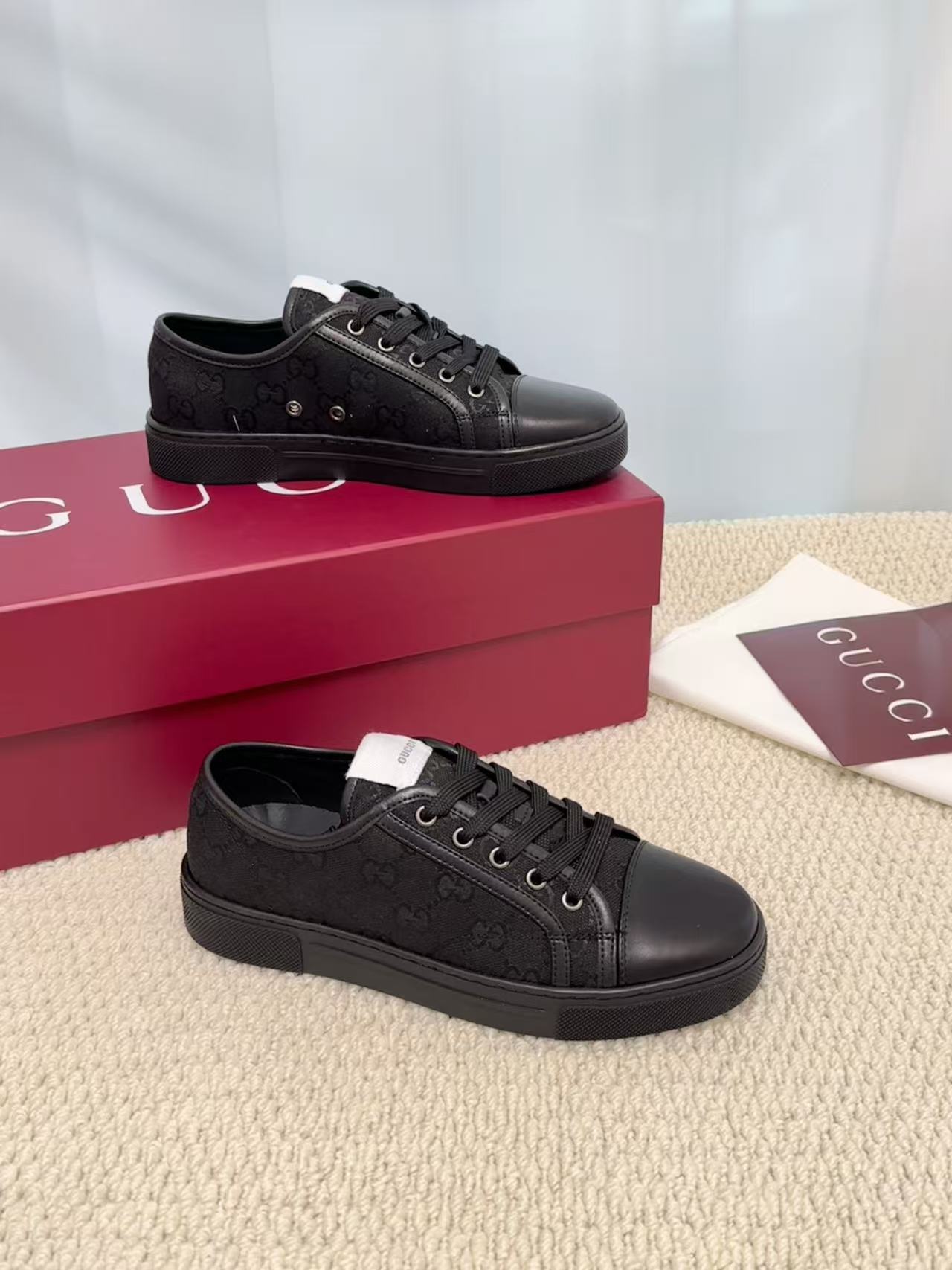 GUCCI A貨 男款 全黑低筒休閒鞋 低調百搭款| 9 GUCCI A貨 男款 全黑低筒休閒鞋 低調百搭款