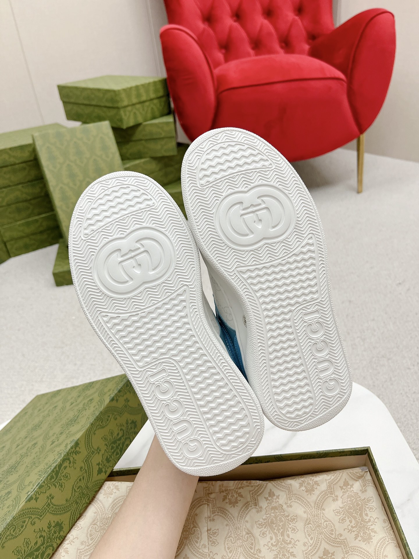 GUCCI 一比一 男款 藍白拼接厚底運動鞋 潮流運動款| 7 GUCCI 一比一 男款 藍白拼接厚底運動鞋 潮流運動款