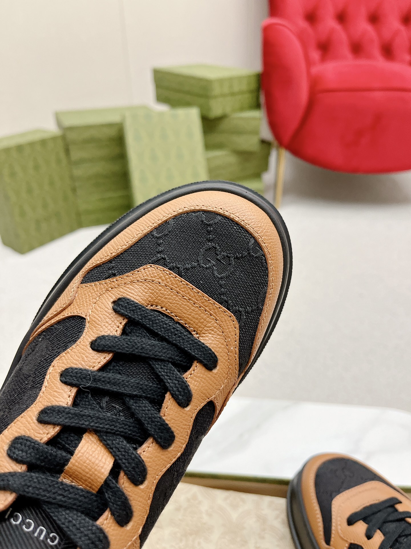 GUCCI A貨 男款 黑橘拼接厚底運動鞋 潮流機能款| 8 GUCCI A貨 男款 黑橘拼接厚底運動鞋 潮流機能款
