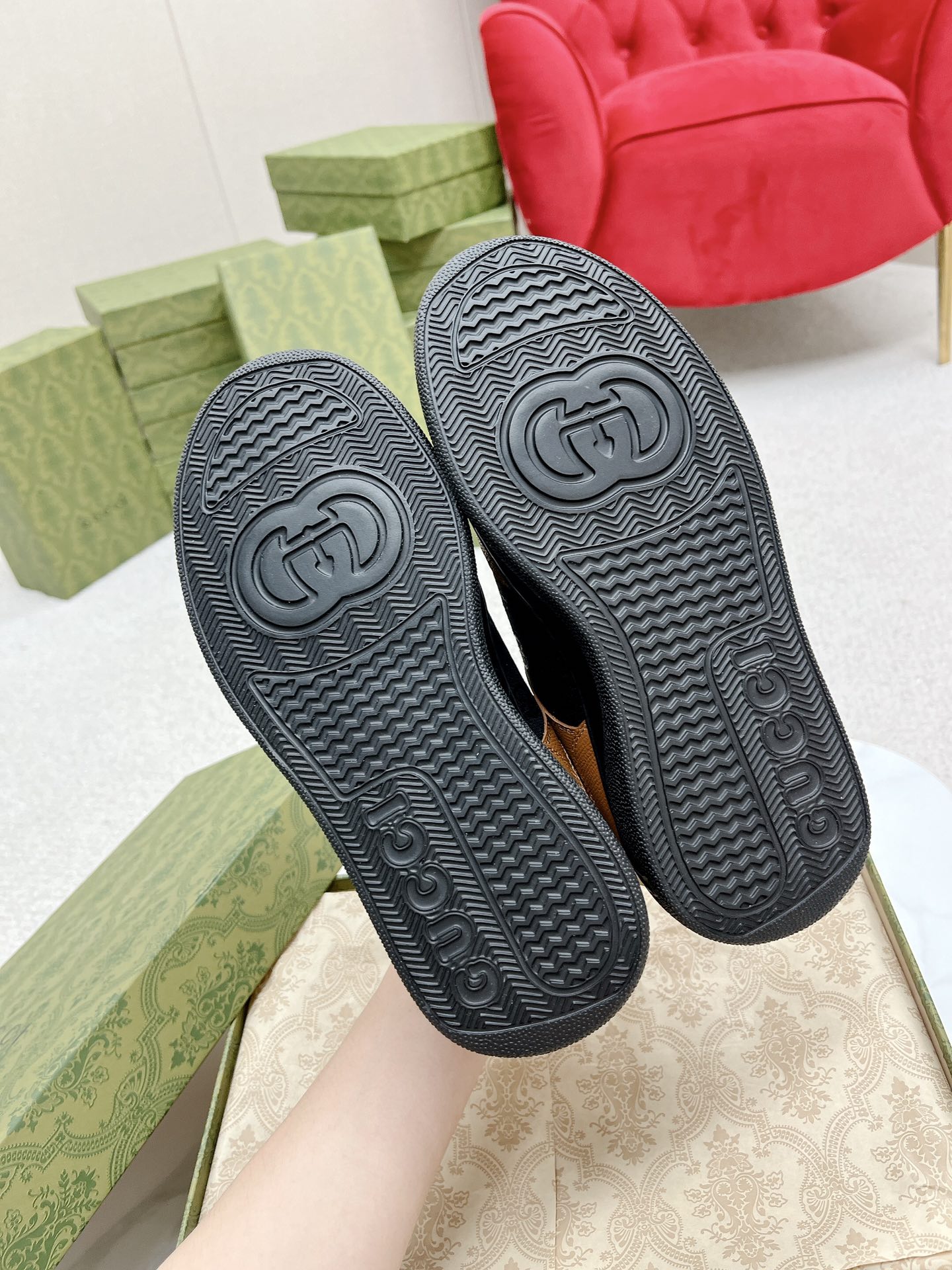 GUCCI A貨 男款 黑橘拼接厚底運動鞋 潮流機能款| 7 GUCCI A貨 男款 黑橘拼接厚底運動鞋 潮流機能款