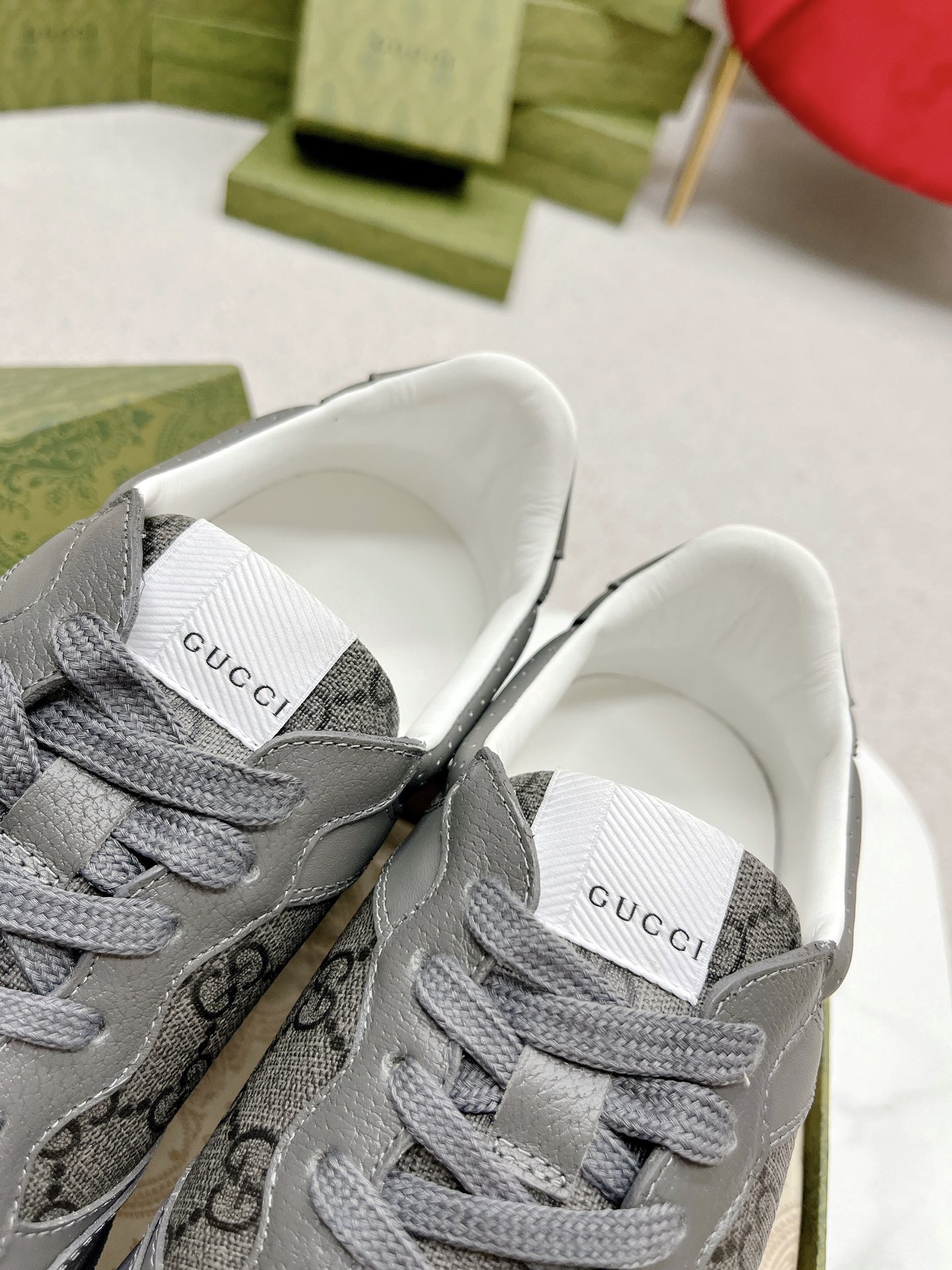 GUCCI A貨 男款 灰色GG老花厚底運動鞋 經典百搭款| 9 GUCCI A貨 男款 灰色GG老花厚底運動鞋 經典百搭款