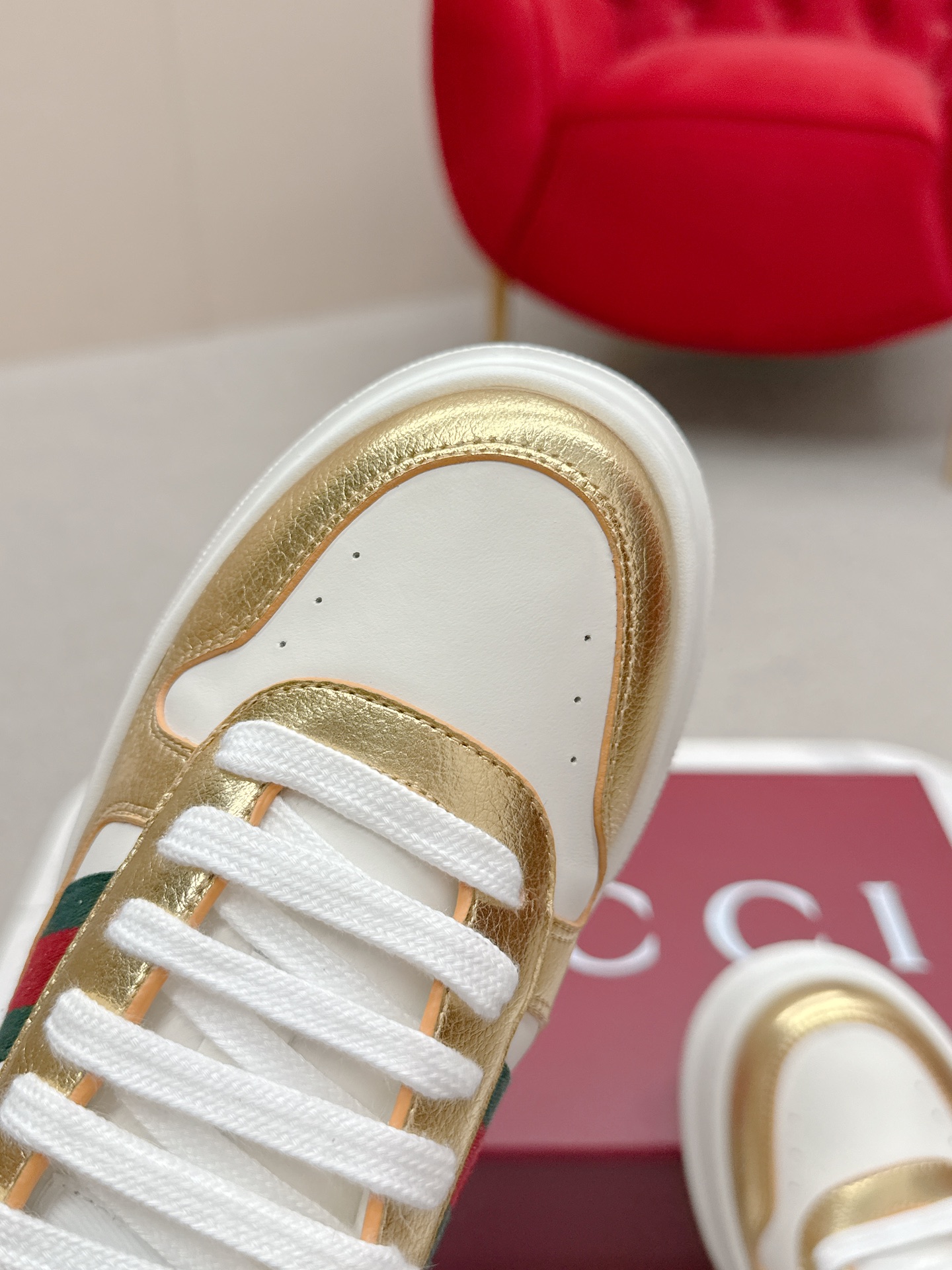 Gucci 原單 女款 白金拼色厚底休閒鞋 輕奢時尚百搭款| 8 Gucci 原單 女款 白金拼色厚底休閒鞋 輕奢時尚百搭款