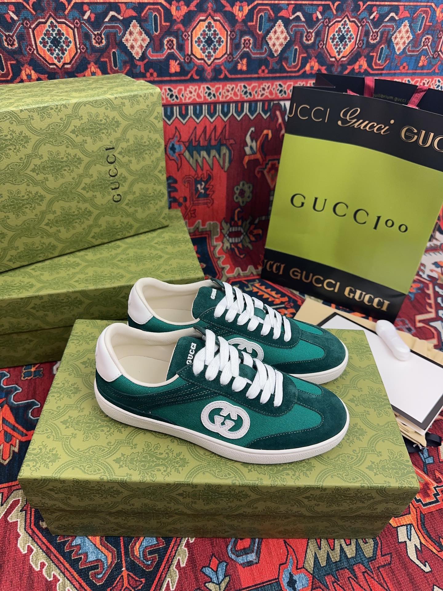 Gucci 高仿 男款 綠色復古運動鞋 輕奢潮流百搭款| 14 Gucci 高仿 男款 綠色復古運動鞋 輕奢潮流百搭款