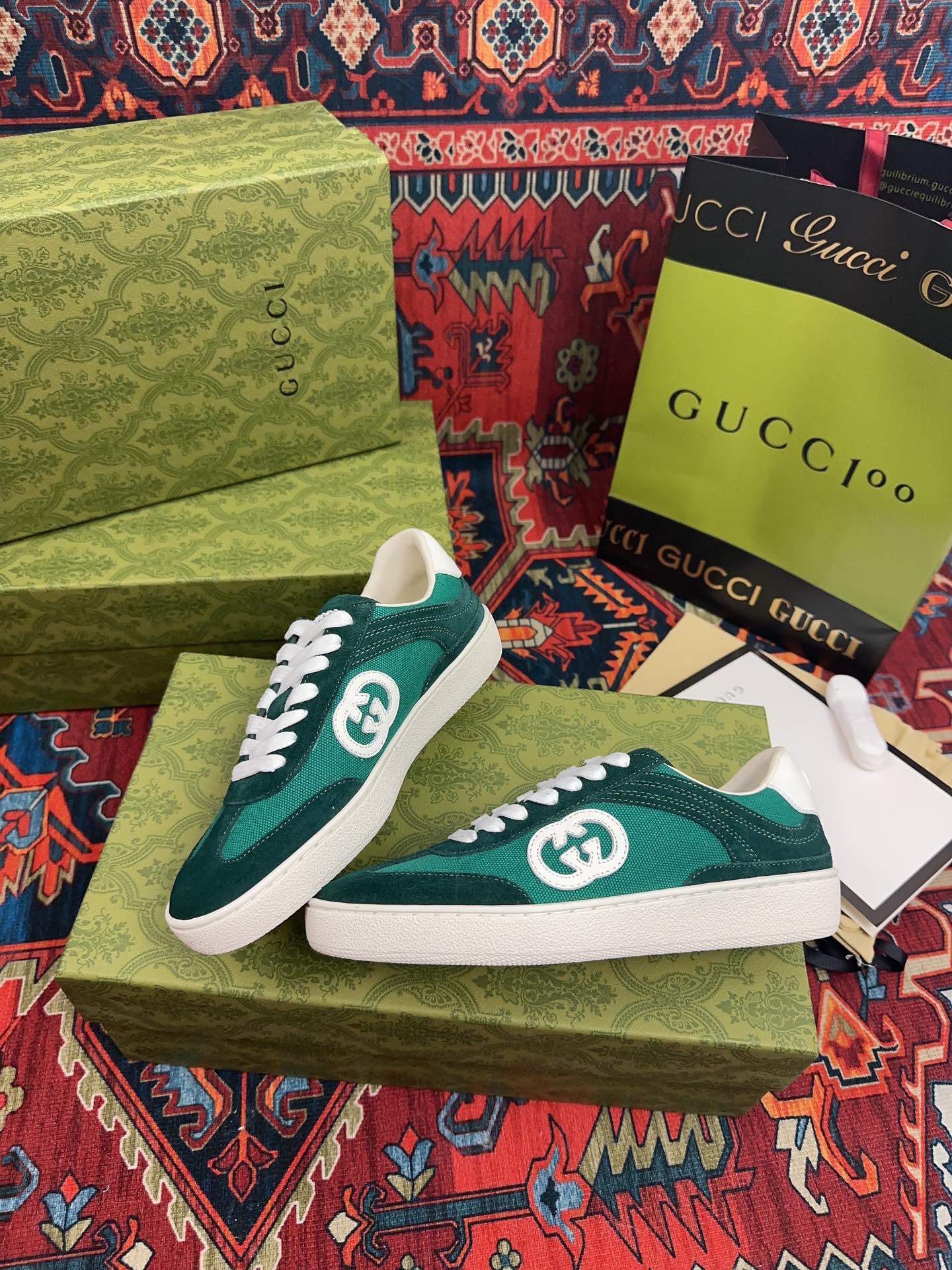 Gucci 高仿 男款 綠色復古運動鞋 輕奢潮流百搭款| 13 Gucci 高仿 男款 綠色復古運動鞋 輕奢潮流百搭款