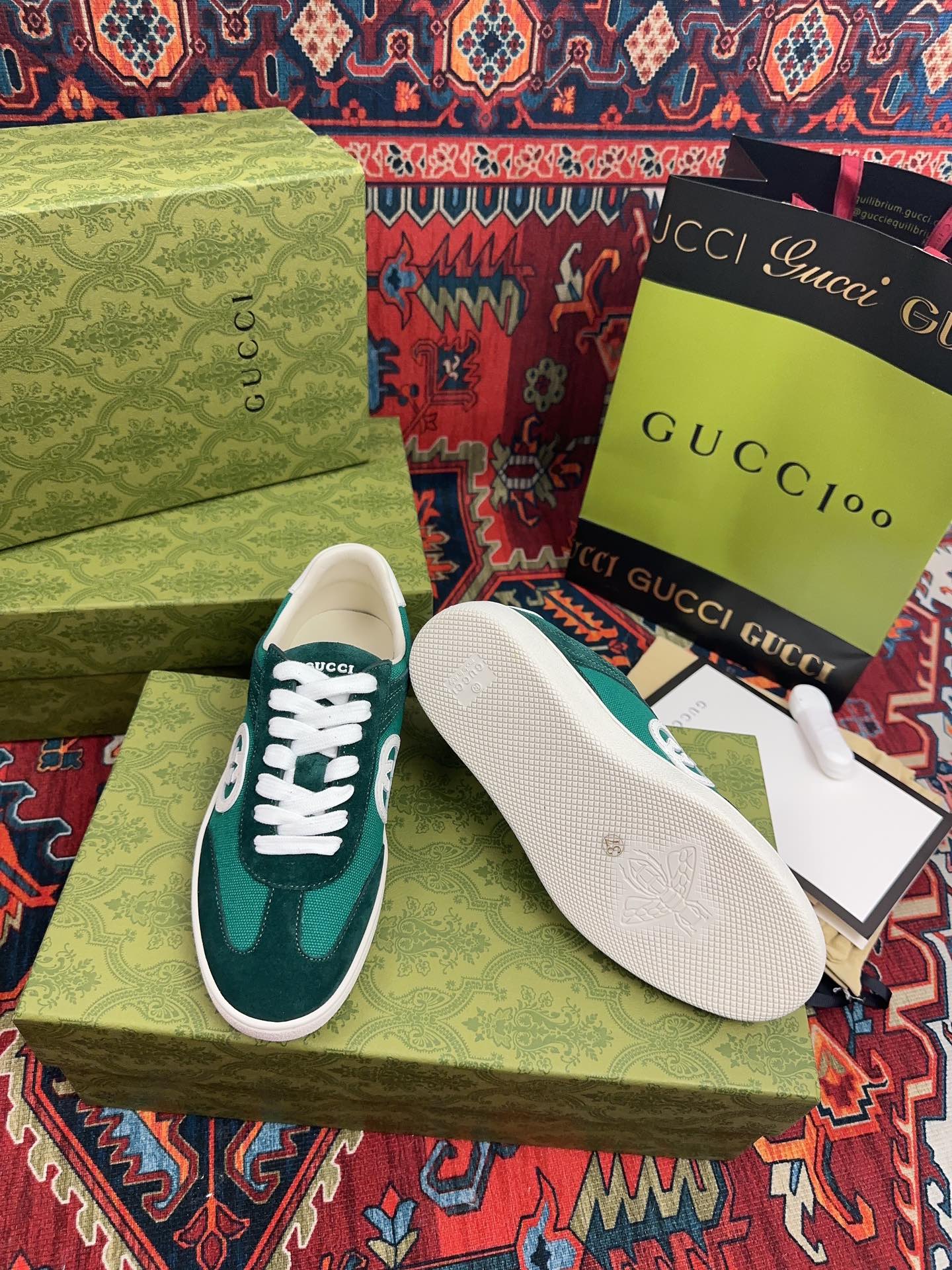 Gucci 高仿 男款 綠色復古運動鞋 輕奢潮流百搭款| 12 Gucci 高仿 男款 綠色復古運動鞋 輕奢潮流百搭款
