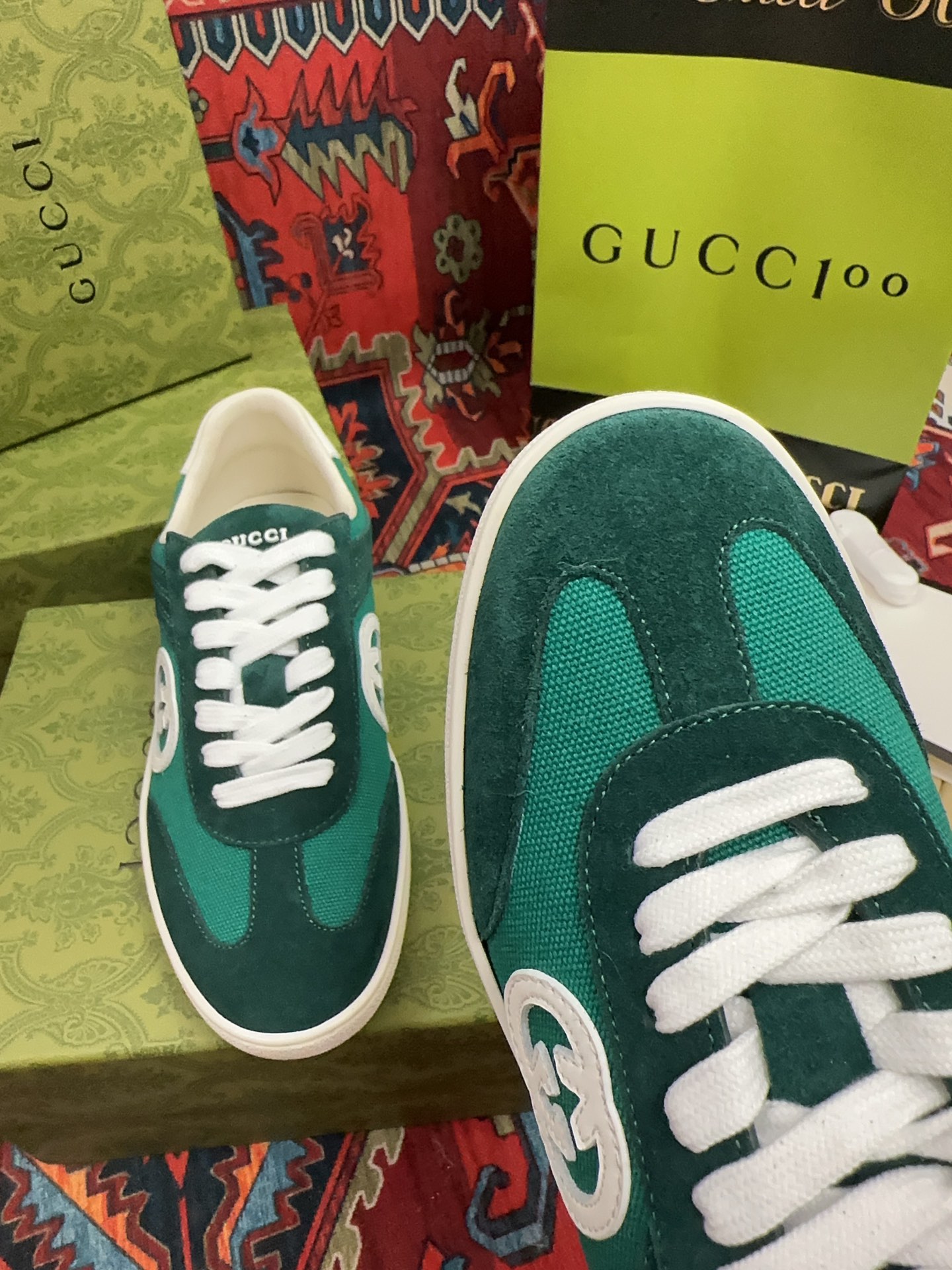 Gucci 高仿 男款 綠色復古運動鞋 輕奢潮流百搭款| 7 Gucci 高仿 男款 綠色復古運動鞋 輕奢潮流百搭款
