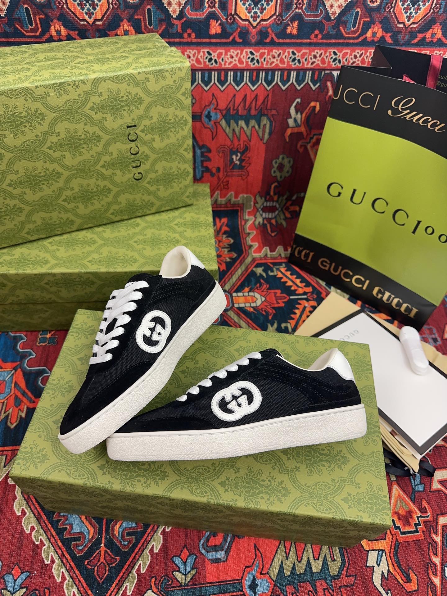 Gucci 原單 男女款 黑色復古休閒鞋 極簡百搭質感款| 13 Gucci 原單 男女款 黑色復古休閒鞋 極簡百搭質感款