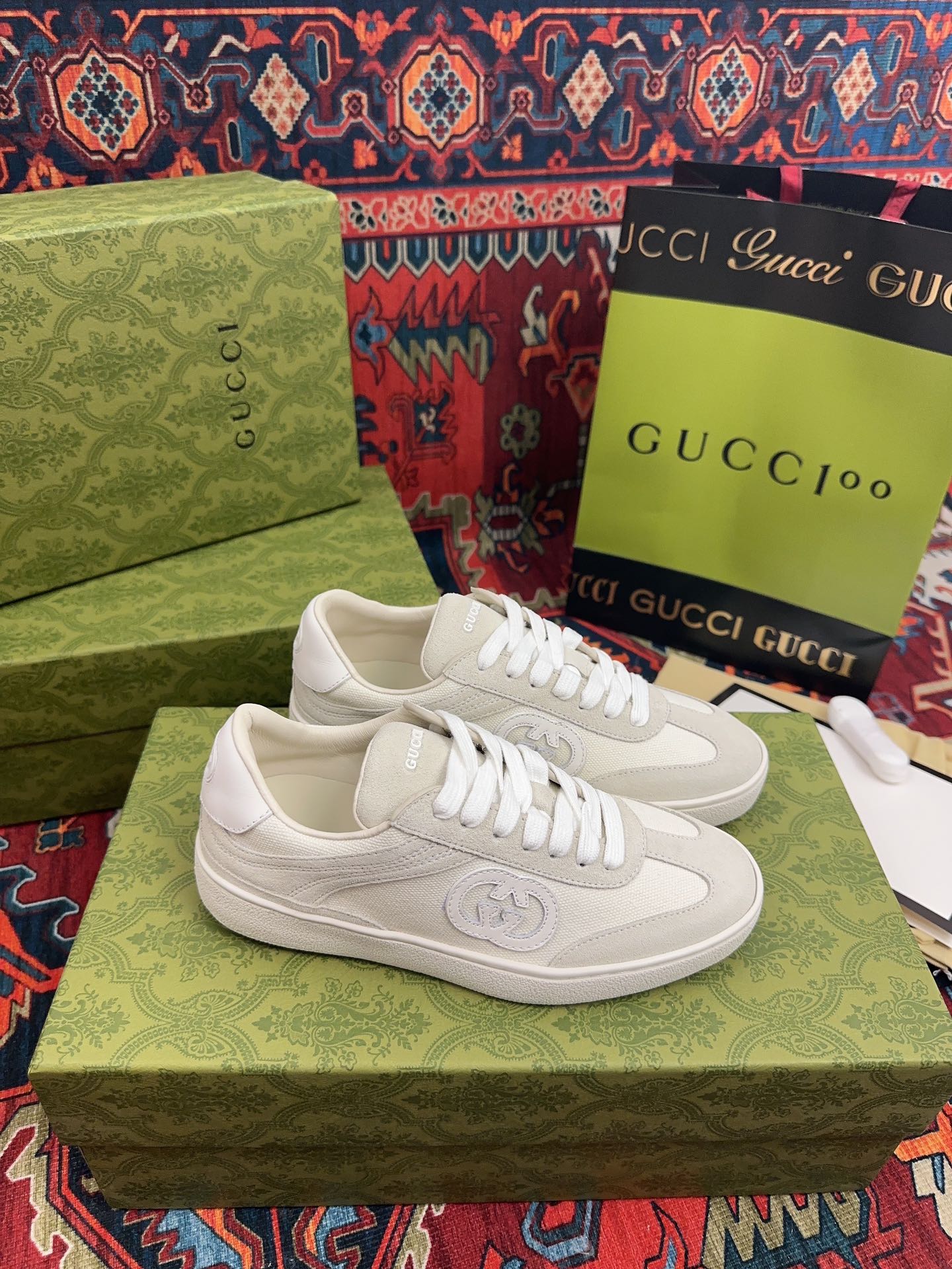 Gucci 高仿 男女款 米白復古運動鞋 簡約氣質百搭款| 14 Gucci 高仿 男女款 米白復古運動鞋 簡約氣質百搭款