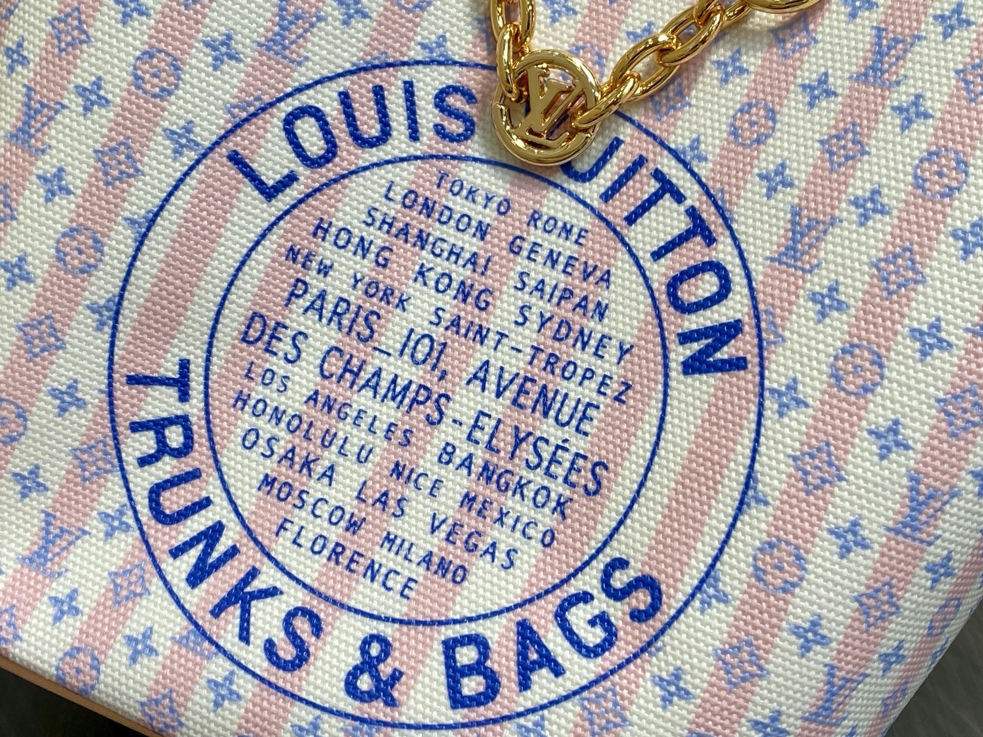 LV原單彩色Monogram Bucket水桶包 鏈條單肩斜背包