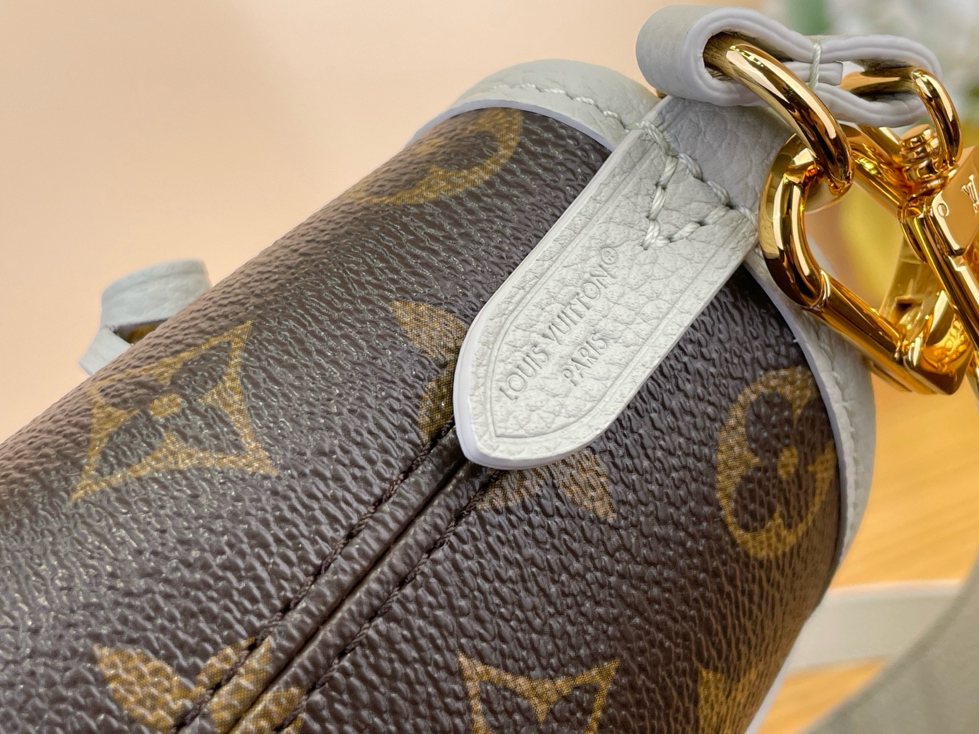 LV 高仿 Monogram 刺繡Speedy旅行包 天空藍手提斜背包