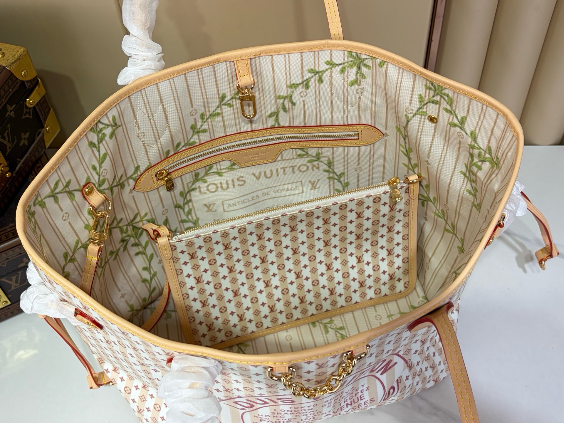 LV 復刻 Neverfull Trunks & Bags 老花托特包 大容量子母包
