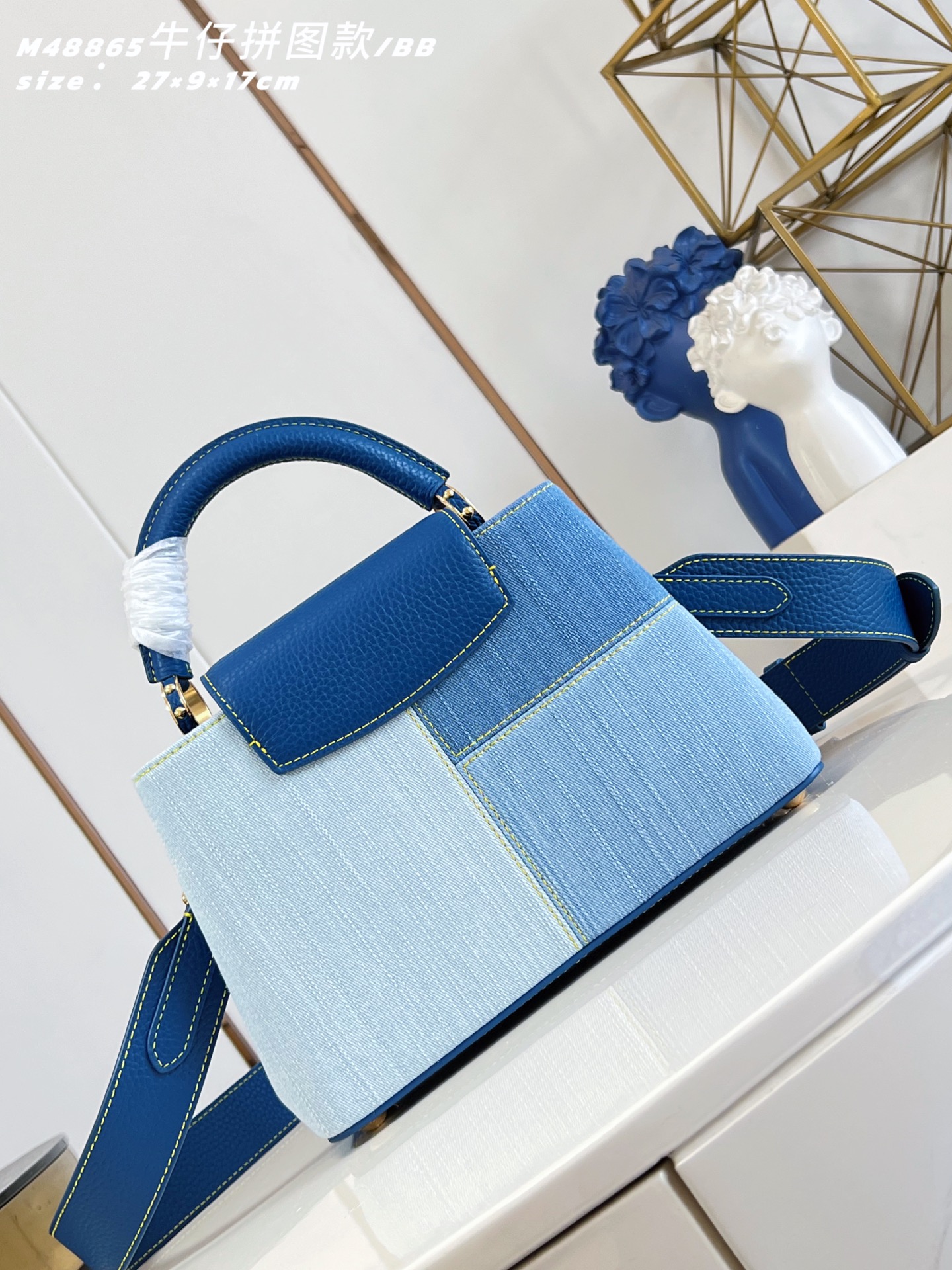 LV A貨 Capucines 牛仔拼接手提包 BB款 單肩斜背包| 11 LV A貨 Capucines 牛仔拼接手提包 BB款 單肩斜背包