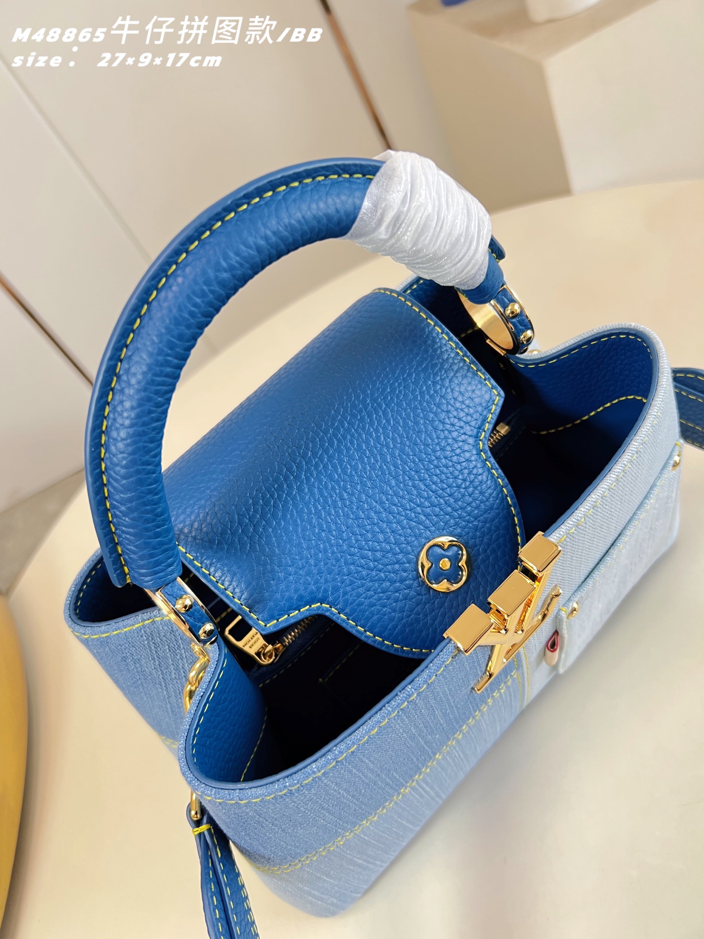 LV A貨 Capucines 牛仔拼接手提包 BB款 單肩斜背包| 9 LV A貨 Capucines 牛仔拼接手提包 BB款 單肩斜背包