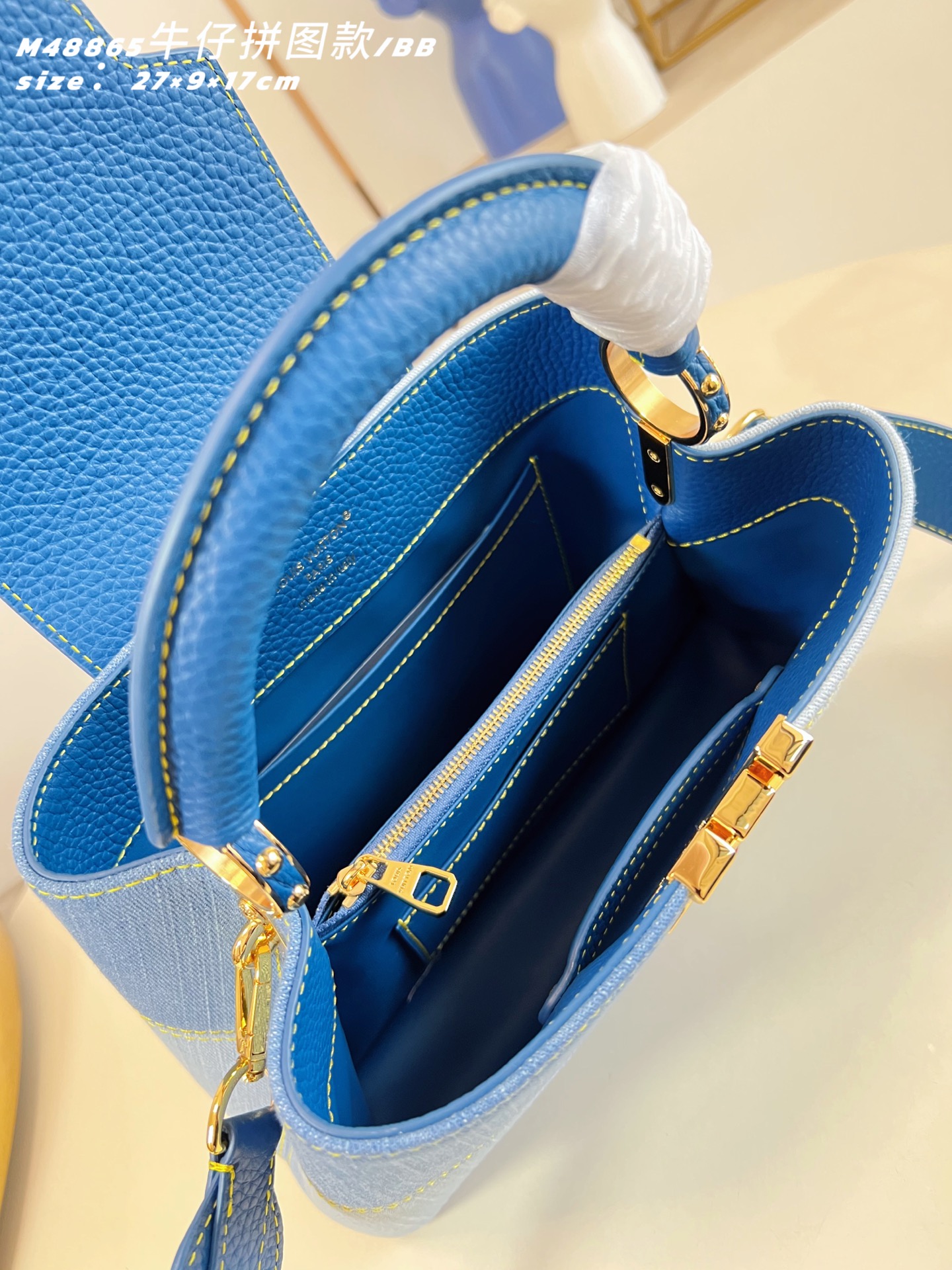LV A貨 Capucines 牛仔拼接手提包 BB款 單肩斜背包| 8 LV A貨 Capucines 牛仔拼接手提包 BB款 單肩斜背包