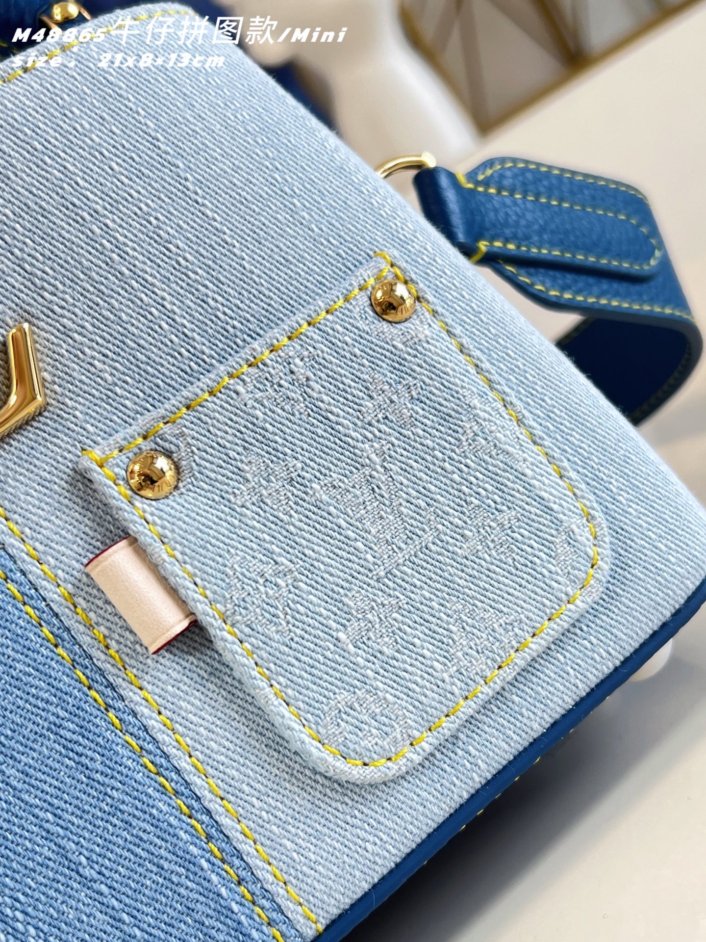 LV 高仿 Capucines Mini 牛仔拼接手提包 斜背女包| 14 LV 高仿 Capucines Mini 牛仔拼接手提包 斜背女包