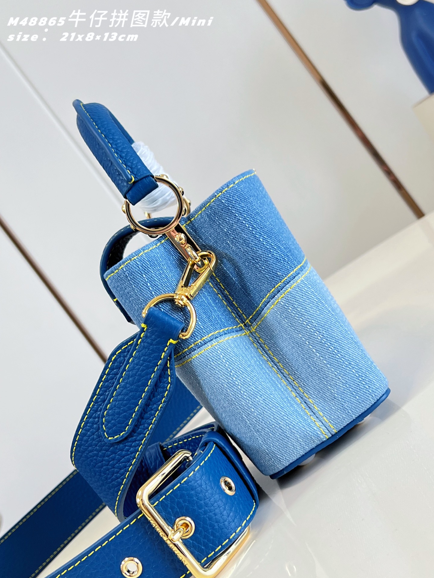 LV 高仿 Capucines Mini 牛仔拼接手提包 斜背女包| 12 LV 高仿 Capucines Mini 牛仔拼接手提包 斜背女包