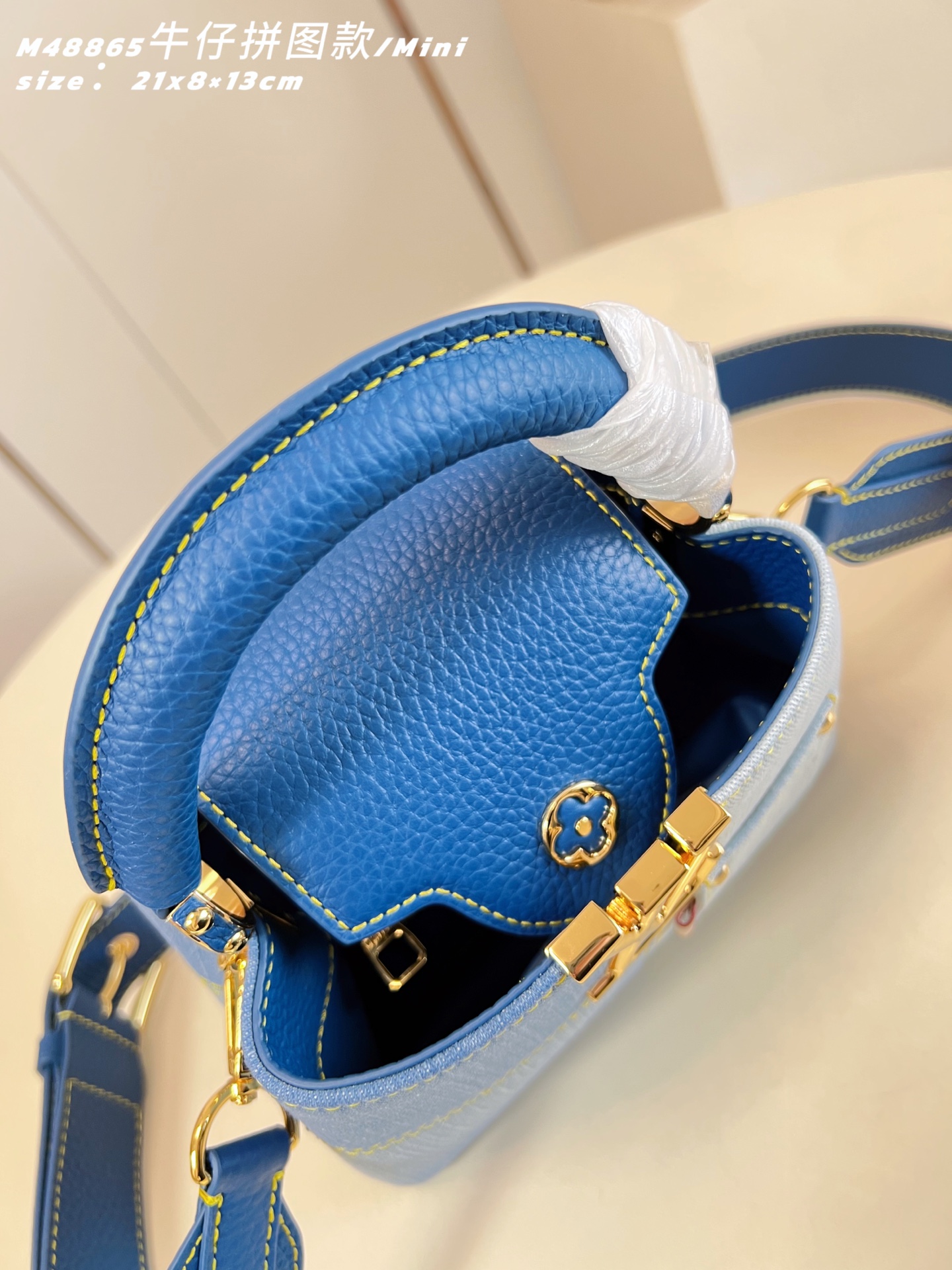LV 高仿 Capucines Mini 牛仔拼接手提包 斜背女包| 9 LV 高仿 Capucines Mini 牛仔拼接手提包 斜背女包