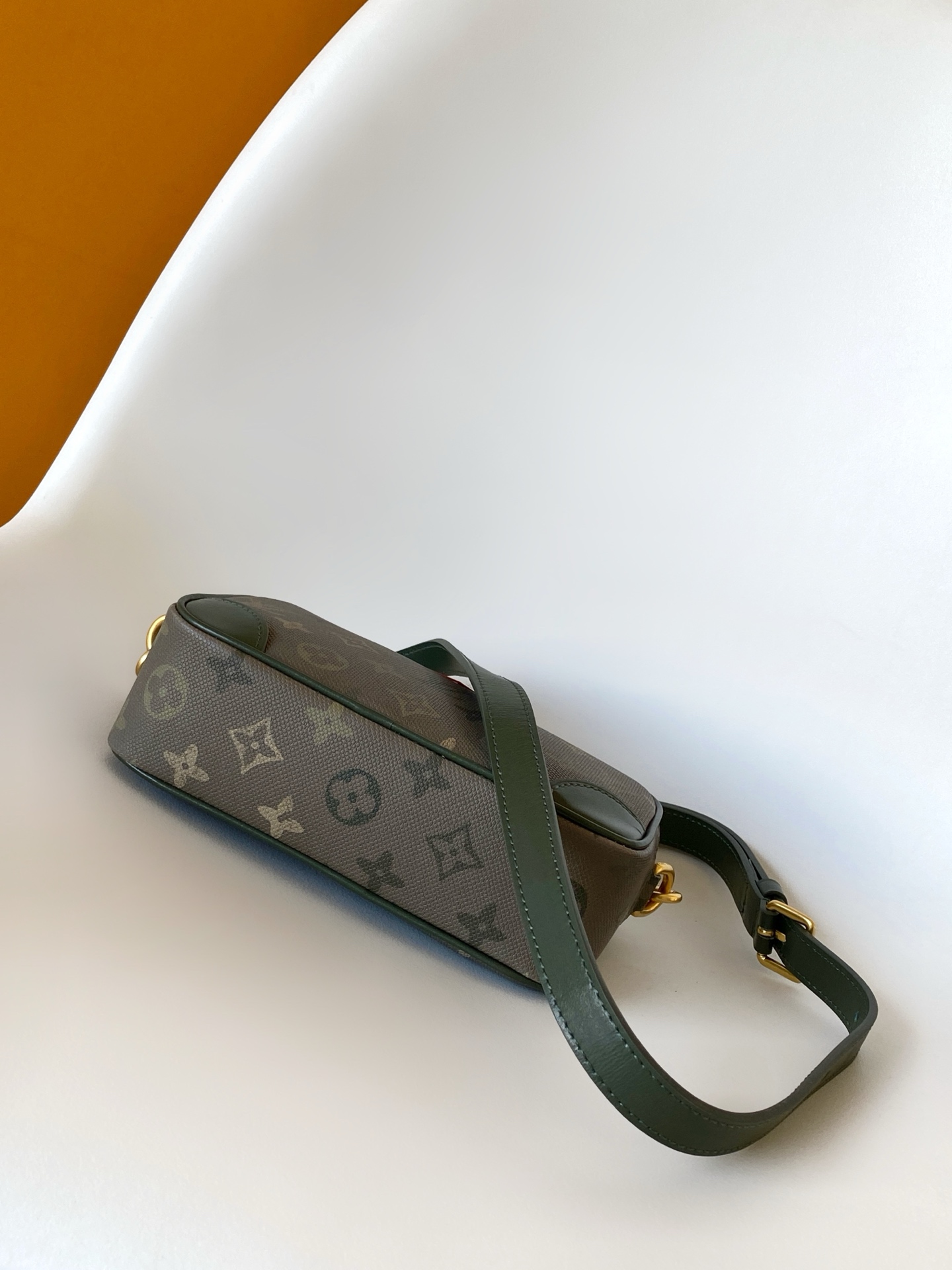 LV 一比一 Monogram灰綠拼接相機包 斜挎單肩小方包