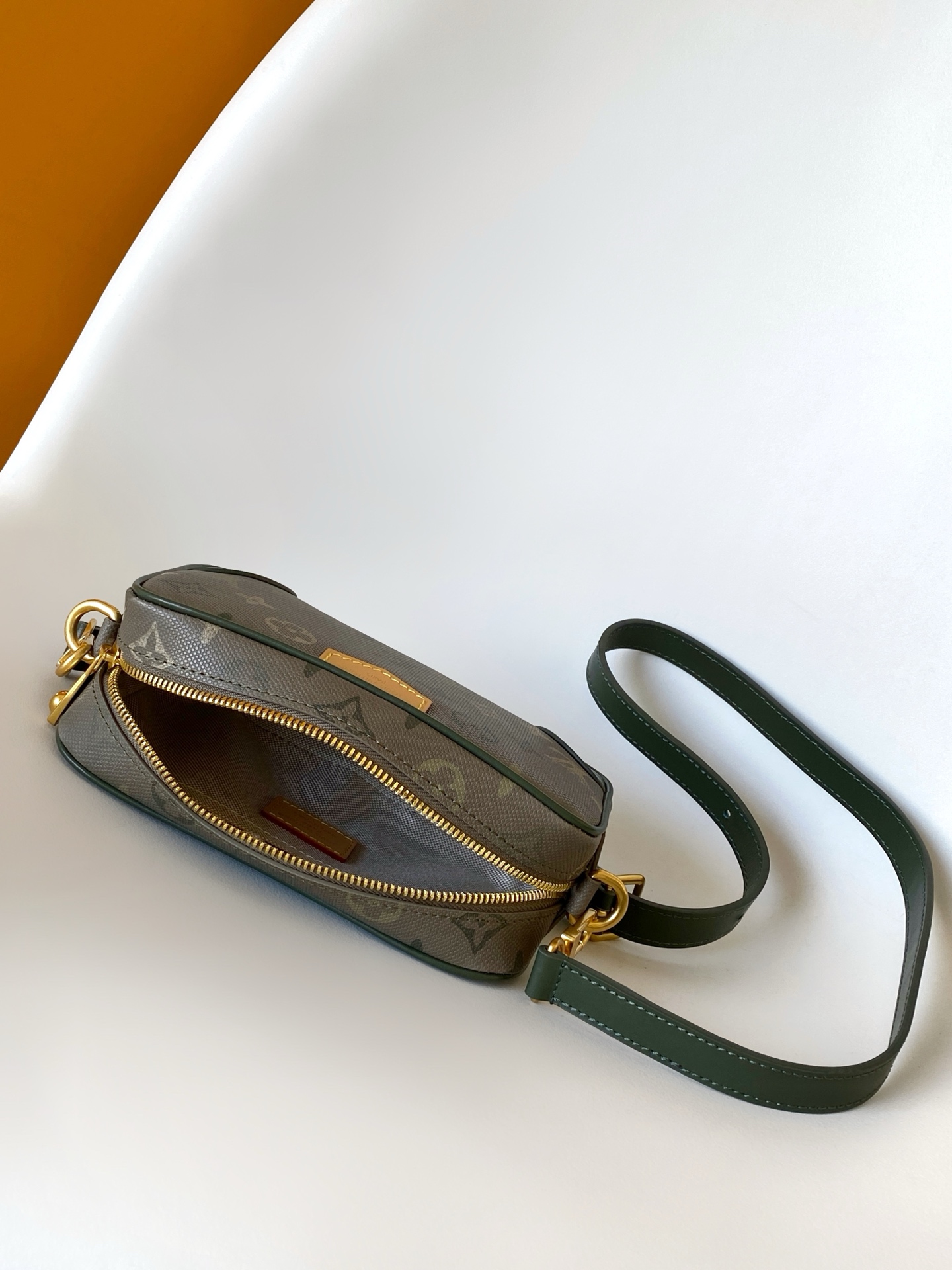 LV 一比一 Monogram灰綠拼接相機包 斜挎單肩小方包