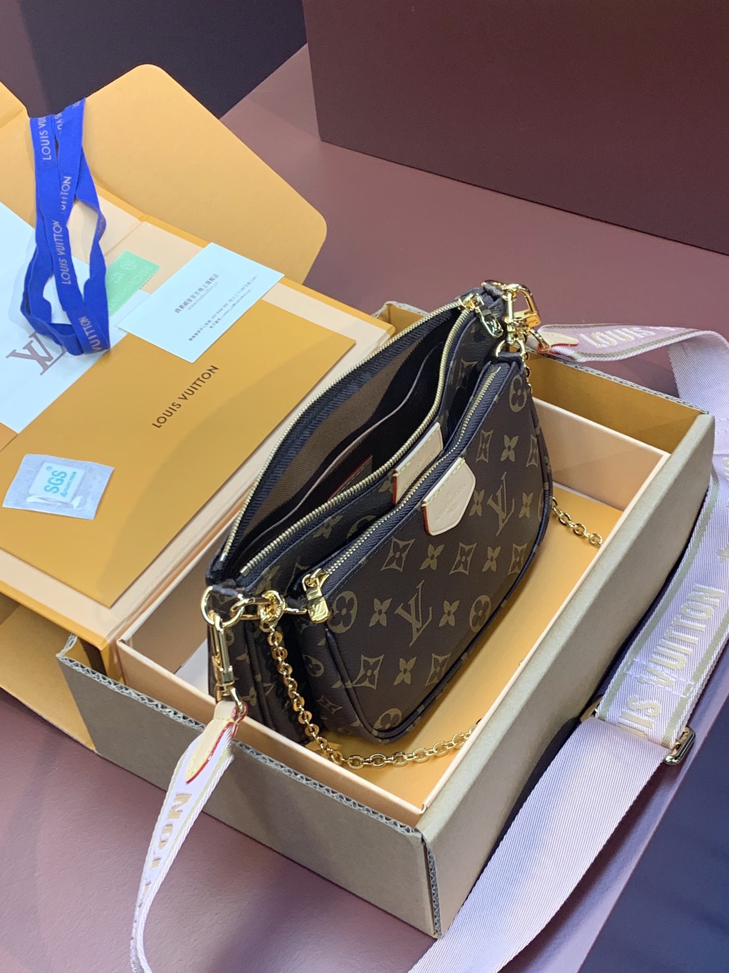 LV A貨Multi Pochette 原單三合一斜背包 女用鏈條包