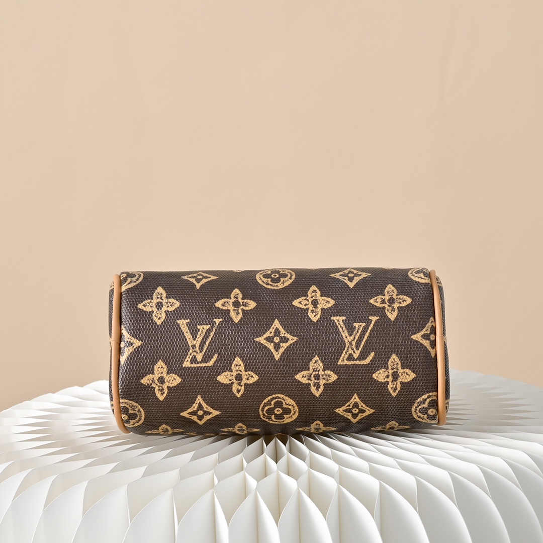 LV 一比一Nano Speedy迷你包 A貨老花手提斜背女包