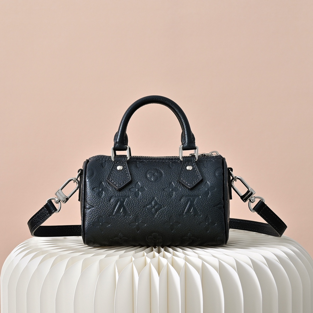 LV A貨迷你手提包 Speedy Nano 黑色斜背兩用款