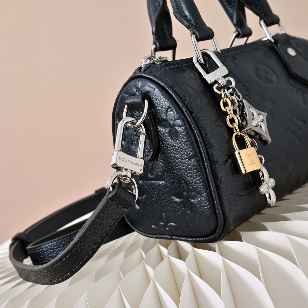LV A貨迷你手提包 Speedy Nano 黑色斜背兩用款