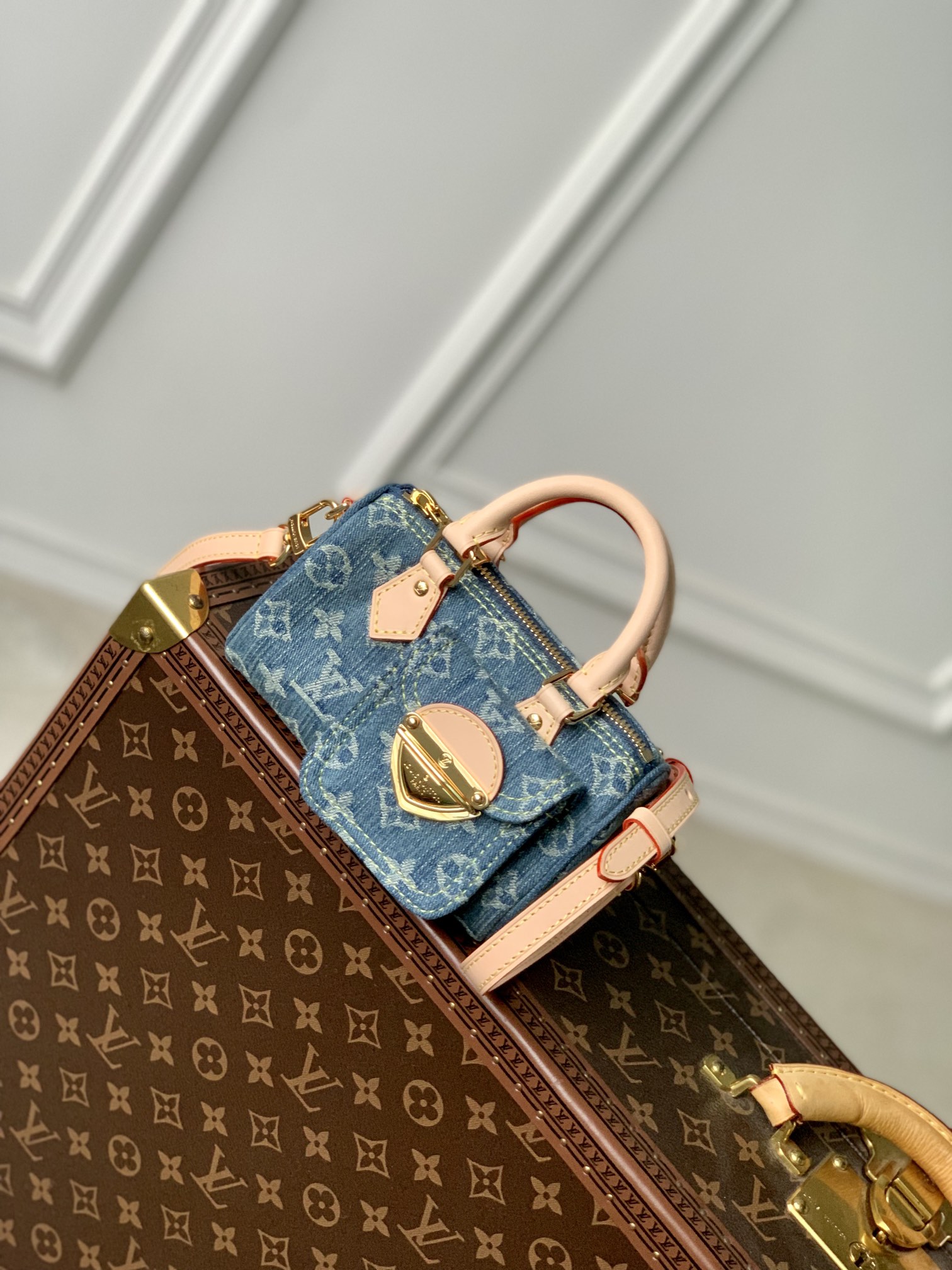 LV一比一牛仔迷你包 女士斜背手提兩用時尚款