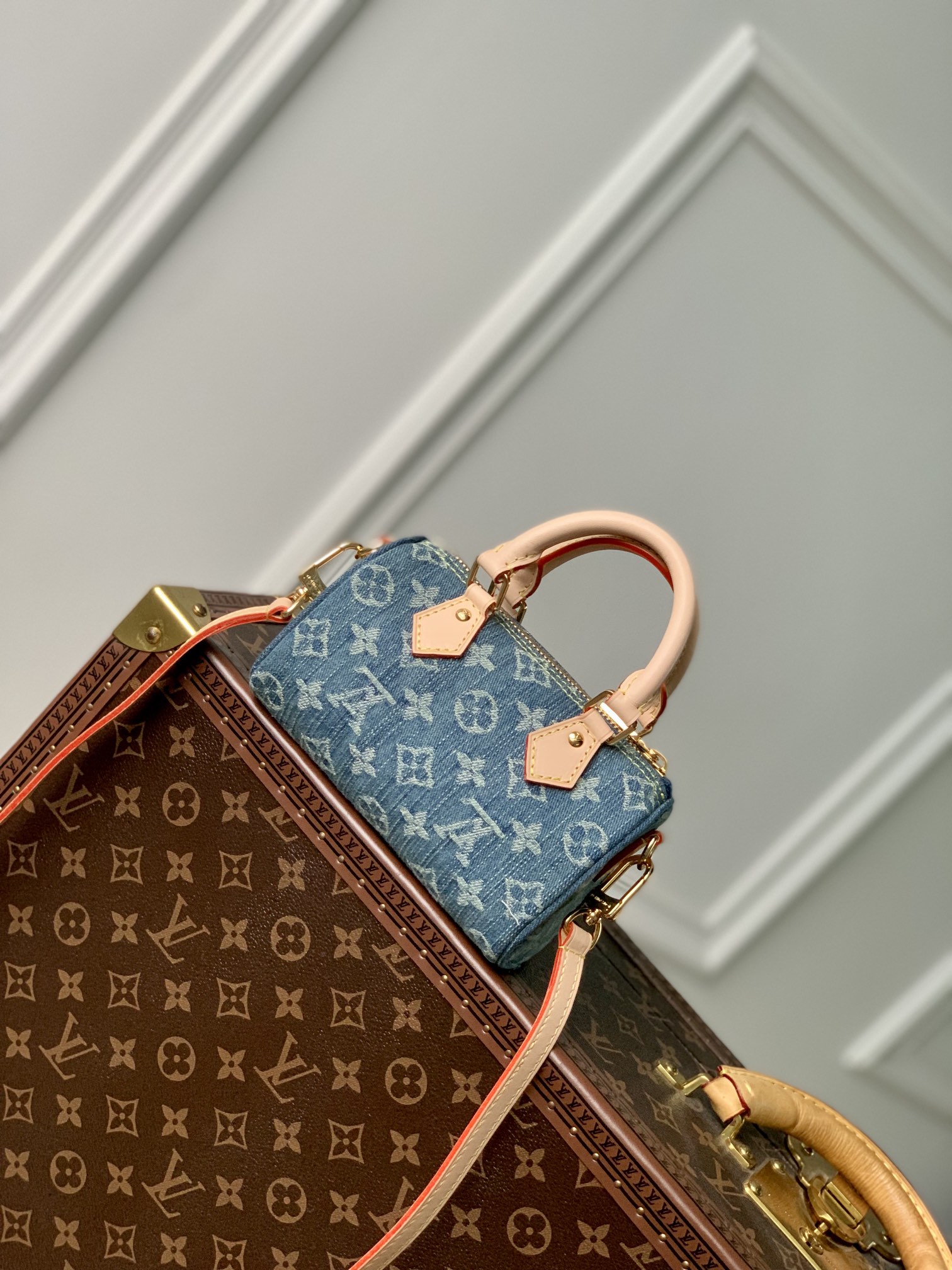 LV一比一牛仔迷你包 女士斜背手提兩用時尚款