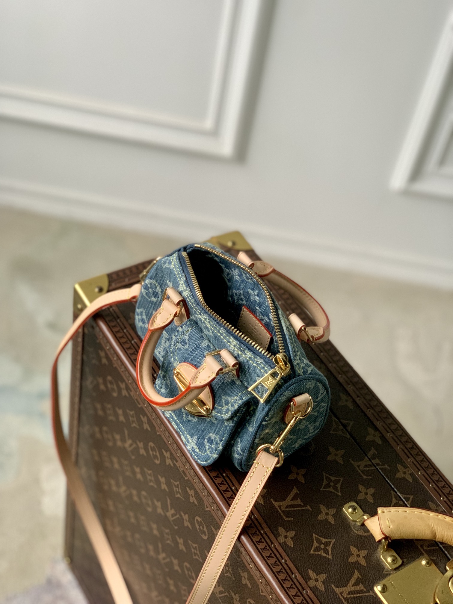 LV一比一牛仔迷你包 女士斜背手提兩用時尚款