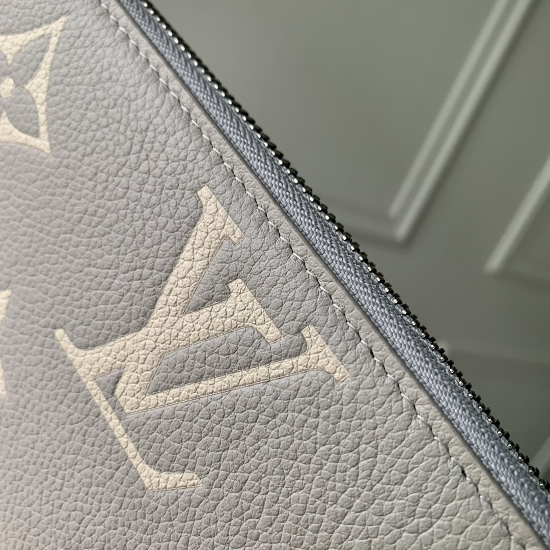 LV 高仿 Monogram 壓紋拉鍊長夾 奶油白大Logo女用皮夾| 12 LV 高仿 Monogram 壓紋拉鍊長夾 奶油白大Logo女用皮夾