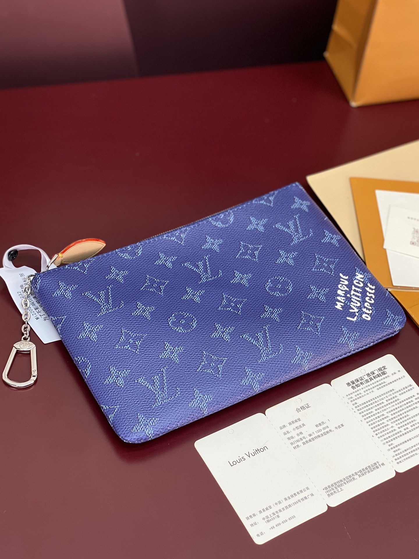 LV 一比一 Monogram 藍色拉鍊零錢包 女款精品收納小包| 9 LV 一比一 Monogram 藍色拉鍊零錢包 女款精品收納小包