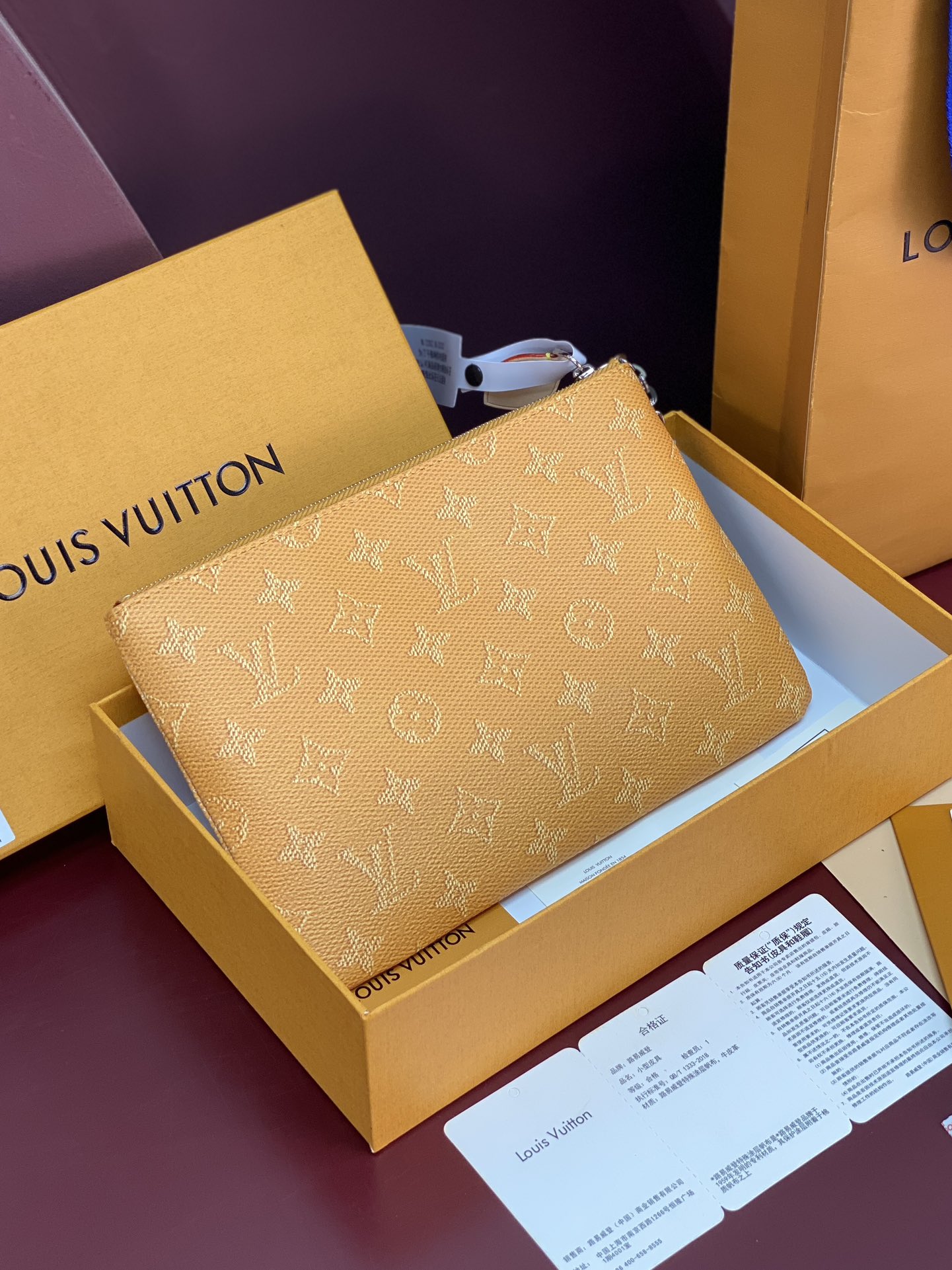 LV 復刻 Monogram 黃色拉鍊零錢包 女款輕奢收納小包| 14 LV 復刻 Monogram 黃色拉鍊零錢包 女款輕奢收納小包