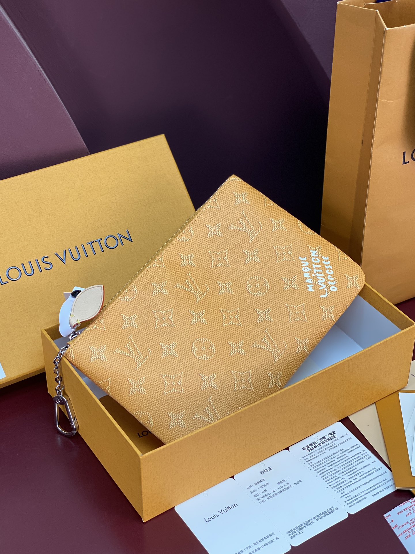 LV 復刻 Monogram 黃色拉鍊零錢包 女款輕奢收納小包| 13 LV 復刻 Monogram 黃色拉鍊零錢包 女款輕奢收納小包