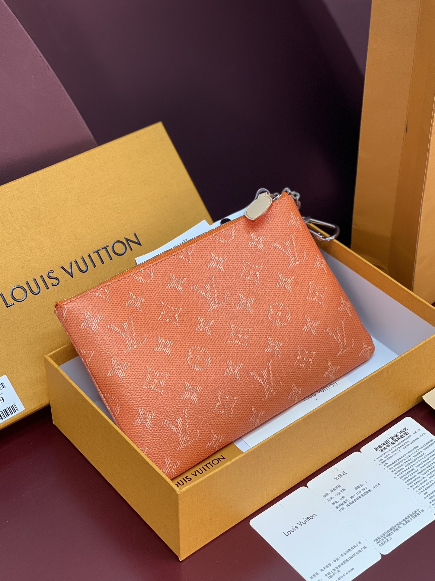 LV 原單 Monogram 橘色拉鍊零錢包 女款收納包 輕奢時尚款| 13 LV 原單 Monogram 橘色拉鍊零錢包 女款收納包 輕奢時尚款