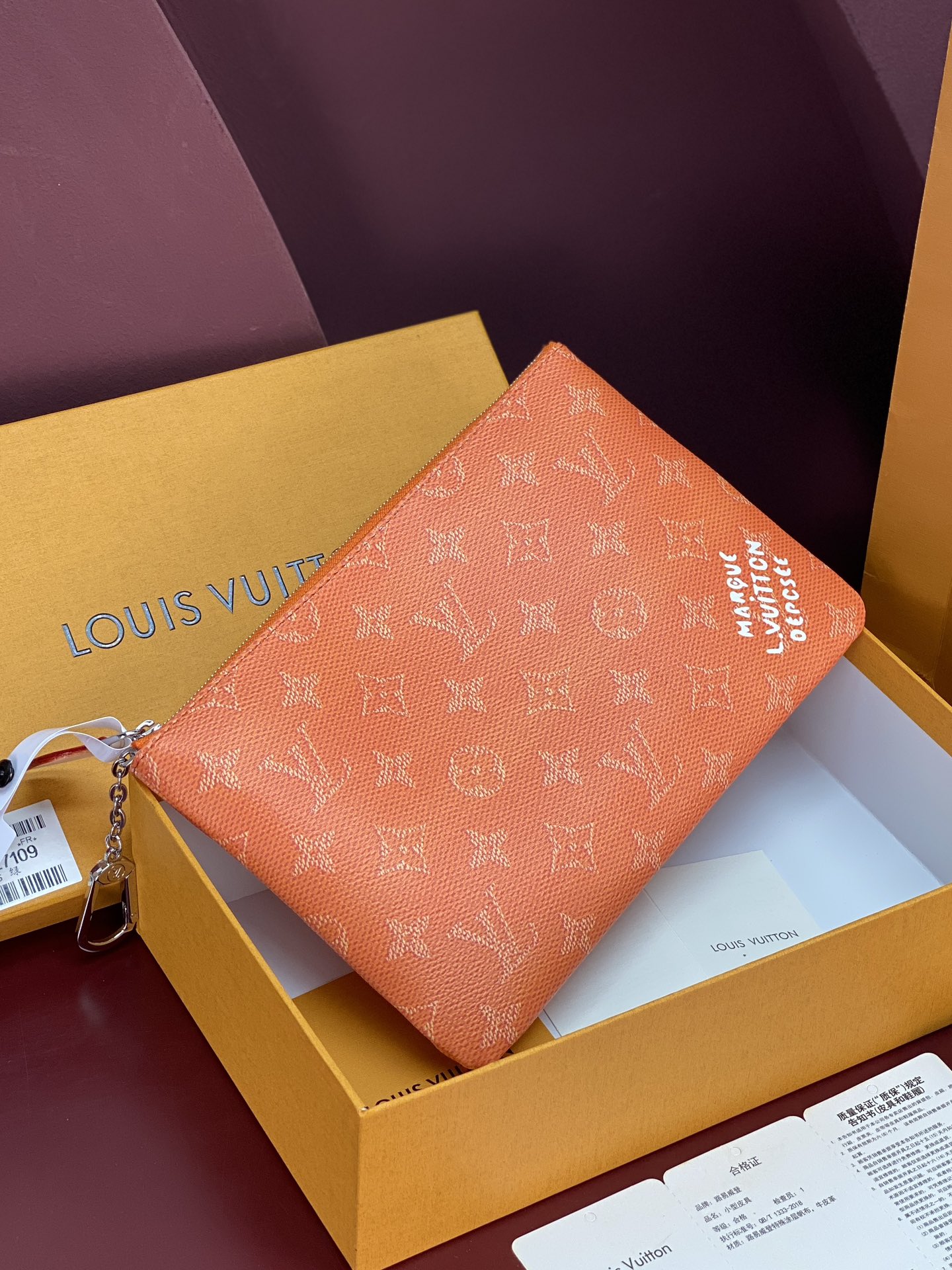 LV 原單 Monogram 橘色拉鍊零錢包 女款收納包 輕奢時尚款| 12 LV 原單 Monogram 橘色拉鍊零錢包 女款收納包 輕奢時尚款