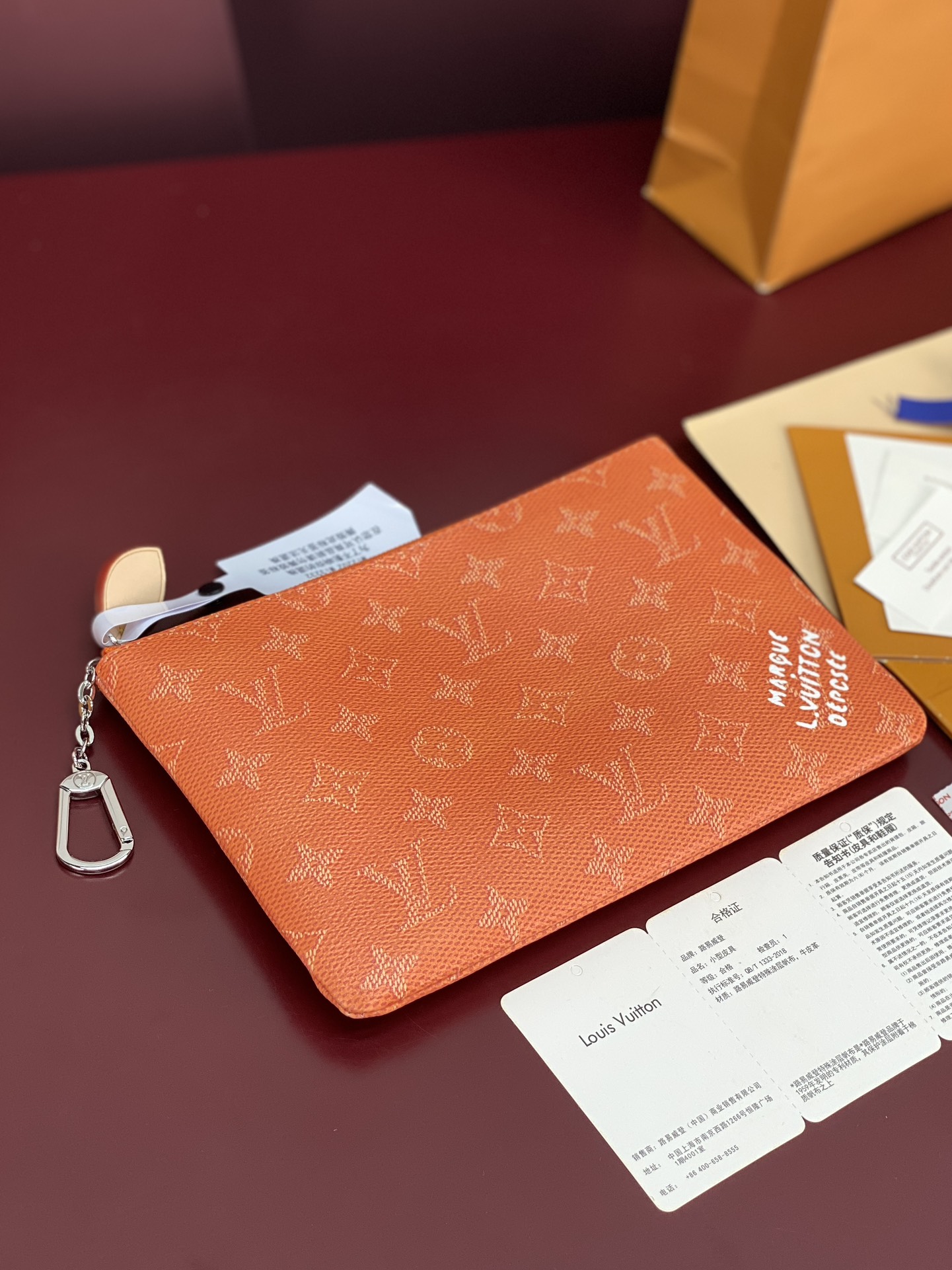 LV 原單 Monogram 橘色拉鍊零錢包 女款收納包 輕奢時尚款| 8 LV 原單 Monogram 橘色拉鍊零錢包 女款收納包 輕奢時尚款