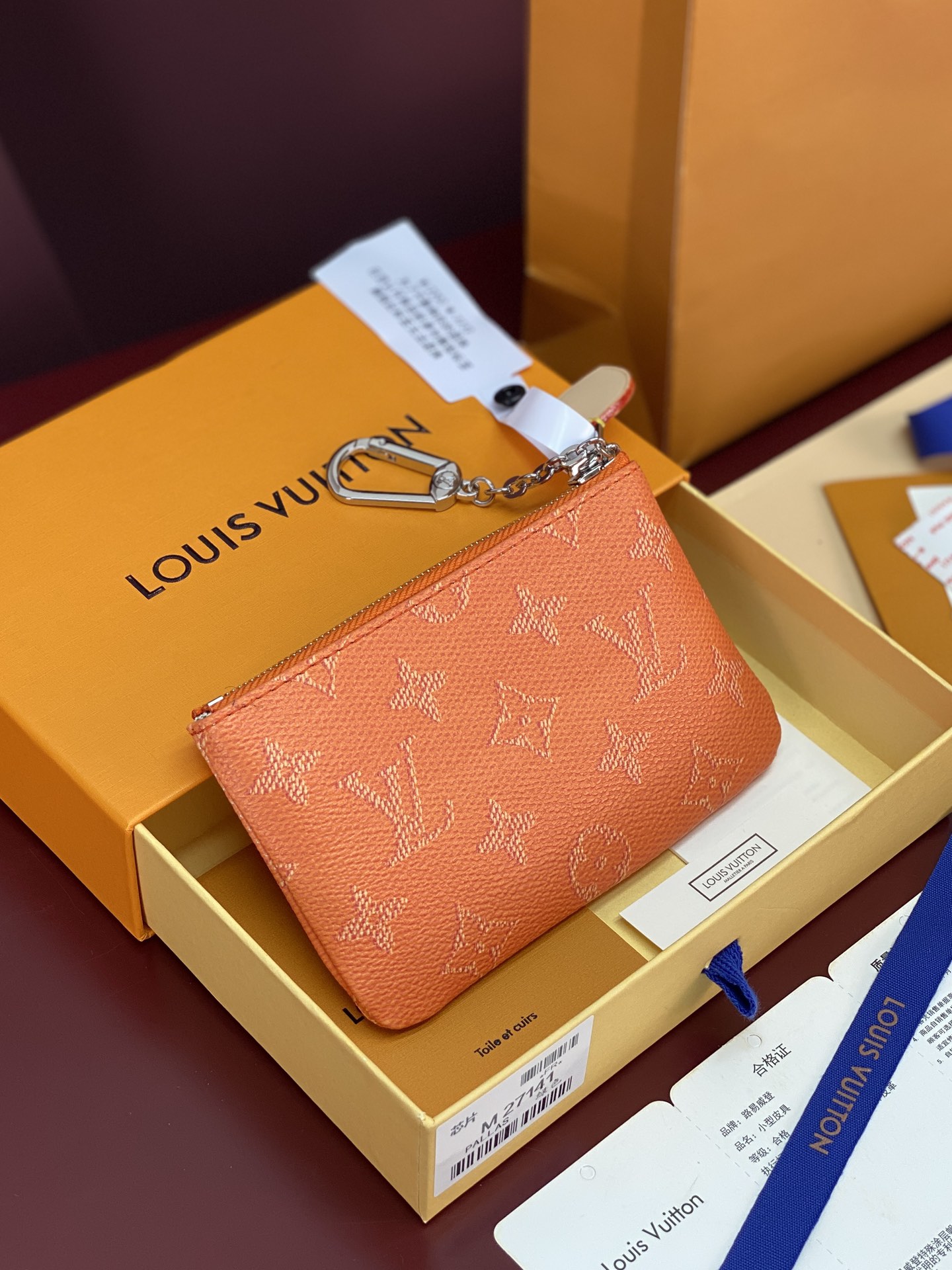 LV 高仿 Monogram 橘粉色迷你零錢包 女款掛飾卡包 輕奢收納款| 14 LV 高仿 Monogram 橘粉色迷你零錢包 女款掛飾卡包 輕奢收納款