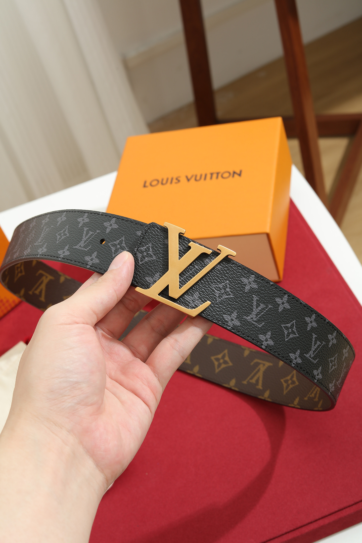 LV 復刻男款 Monogram Eclipse 金色LV扣頭皮帶 經典商務款| 9 LV 復刻男款 Monogram Eclipse 金色LV扣頭皮帶 經典商務款