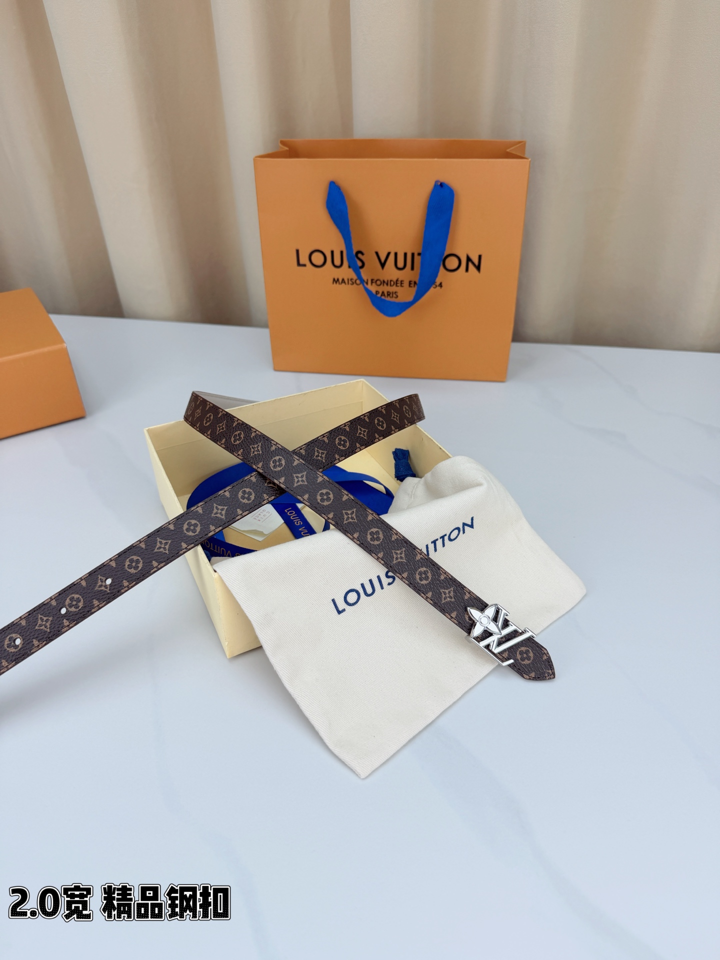 LV 一比一女款 Monogram 細版銀扣腰帶 氣質穿搭款