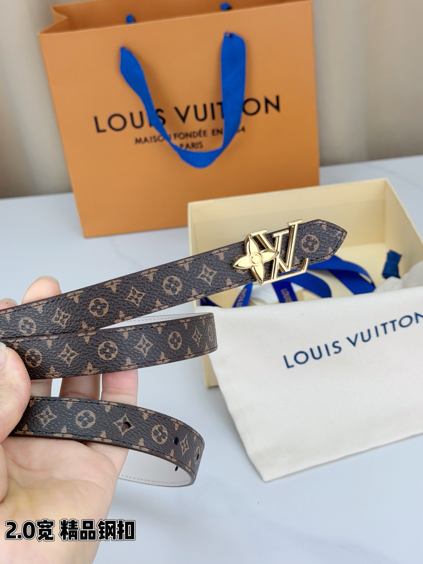 LV 一比一女款 Monogram 細版銀扣腰帶 氣質穿搭款