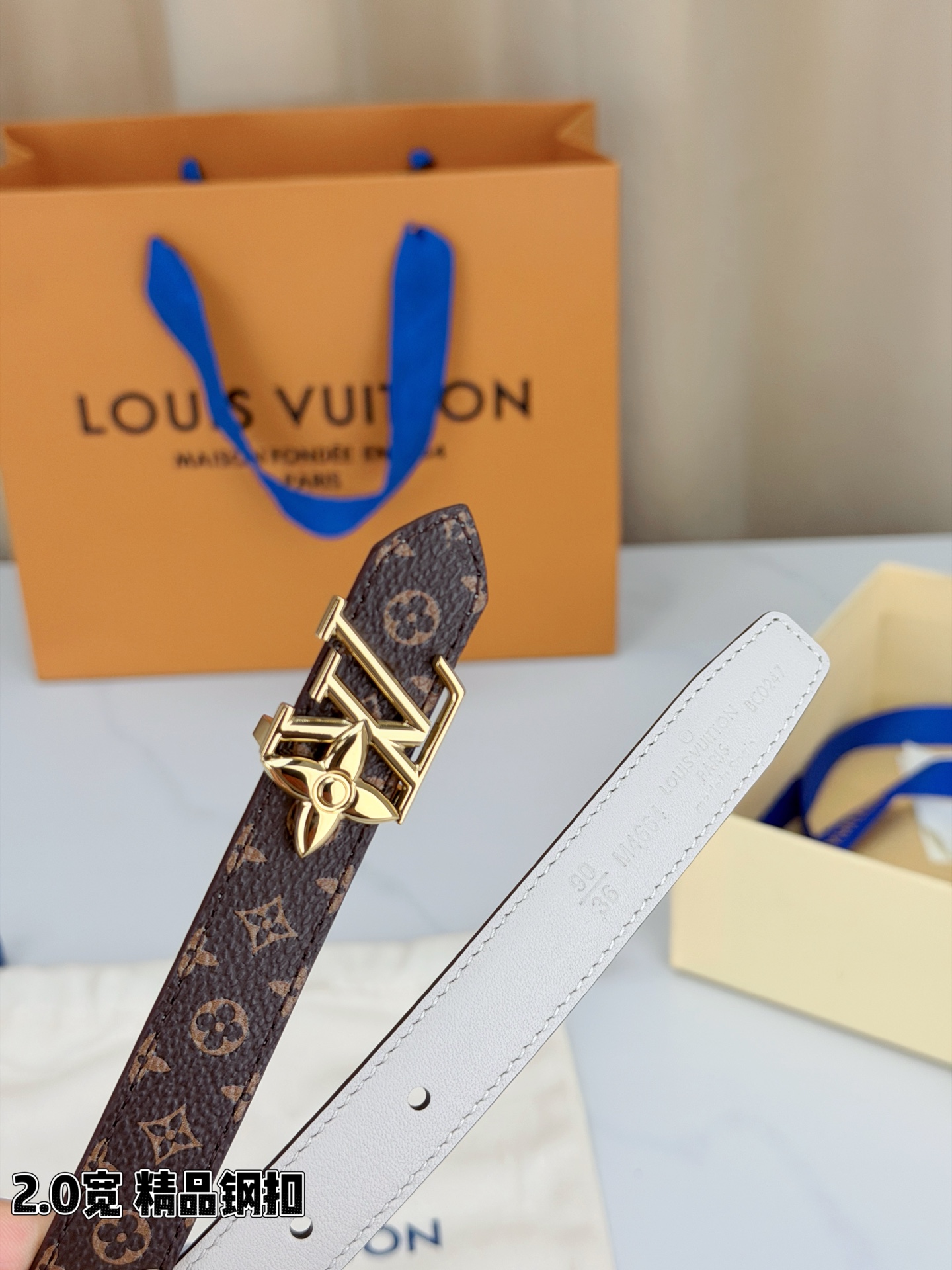 LV 一比一女款 Monogram 細版銀扣腰帶 氣質穿搭款