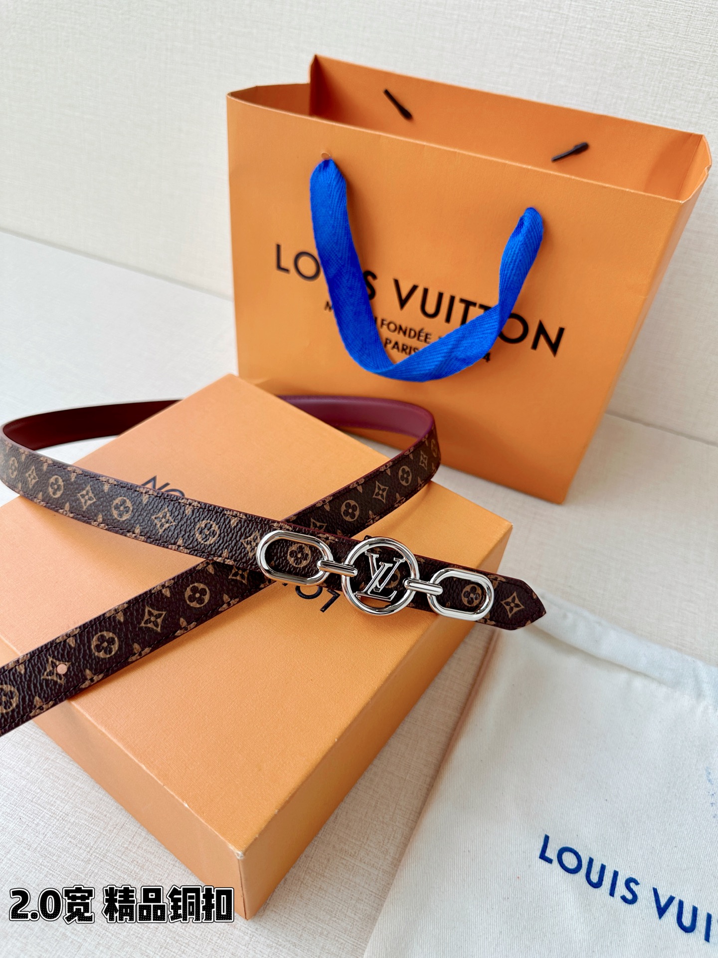 LV A貨女款 Monogram 圓環鏈條扣細版腰帶 優雅百搭款| 12 LV A貨女款 Monogram 圓環鏈條扣細版腰帶 優雅百搭款