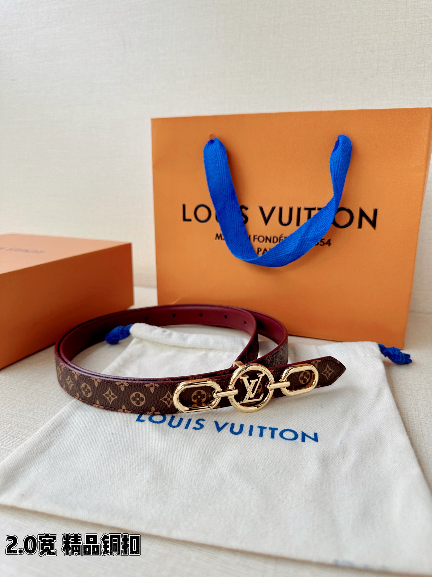 LV A貨女款 Monogram 圓環鏈條扣細版腰帶 優雅百搭款| 8 LV A貨女款 Monogram 圓環鏈條扣細版腰帶 優雅百搭款