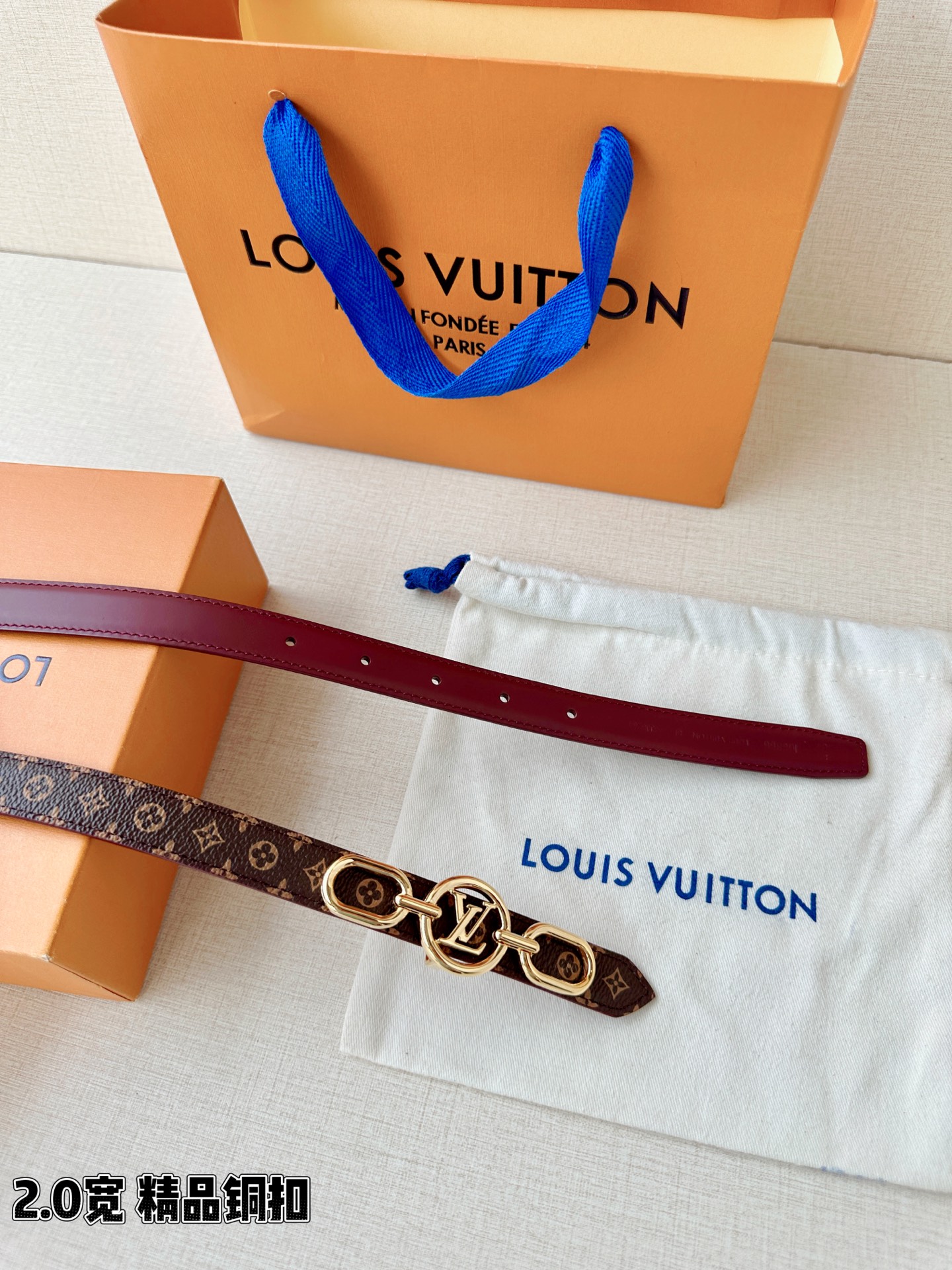 LV A貨女款 Monogram 圓環鏈條扣細版腰帶 優雅百搭款| 7 LV A貨女款 Monogram 圓環鏈條扣細版腰帶 優雅百搭款